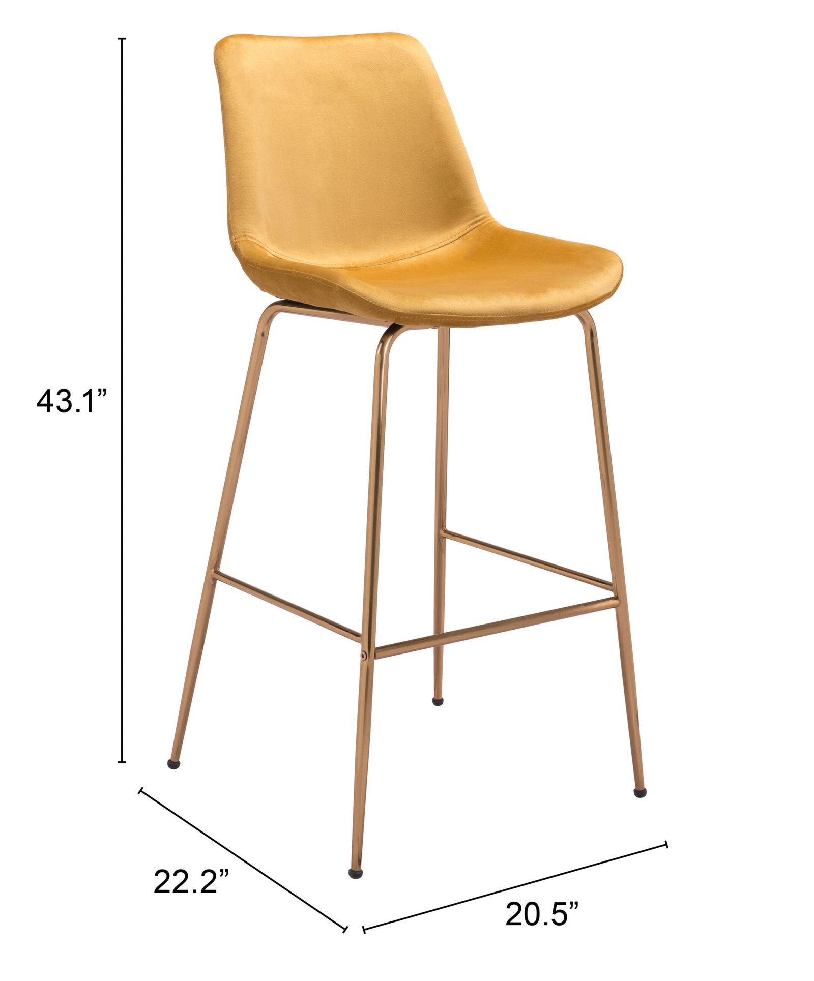 Tony Barstool Yellow & Gold - Image 11