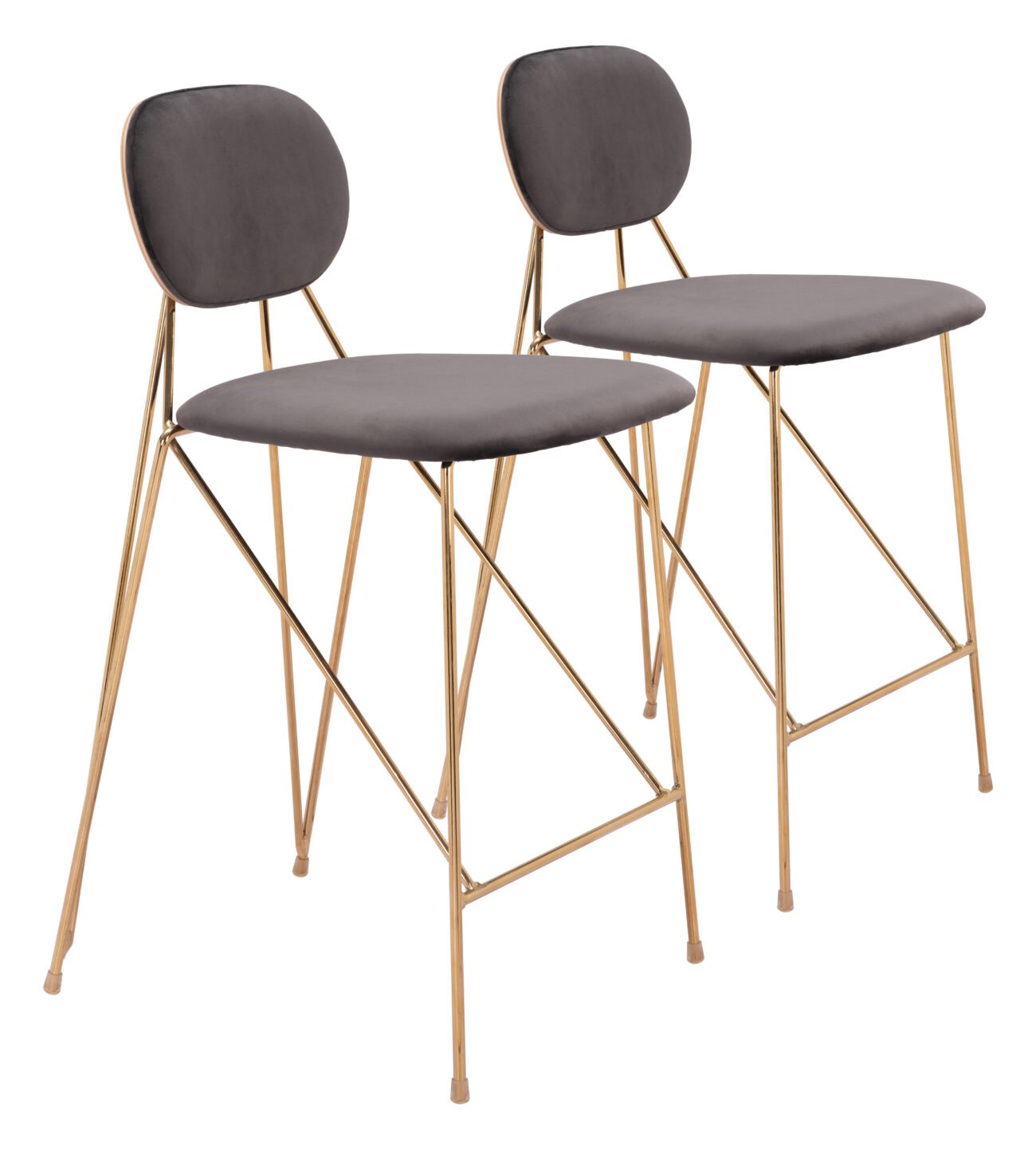 Georges Counter Stool (Set of 2) Gray & Gold - Image 10