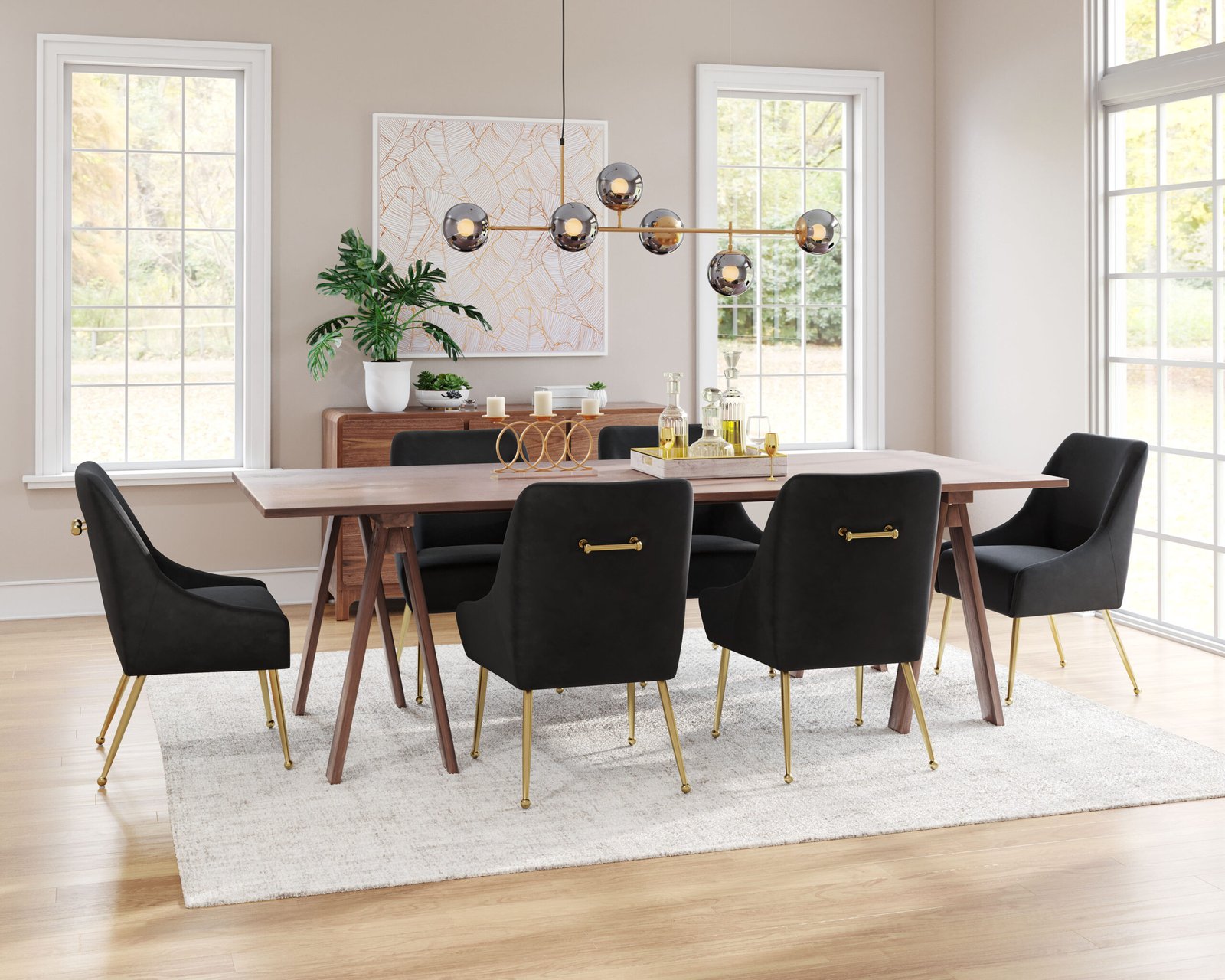 Maxine Dining Chair Black & Gold - Image 2