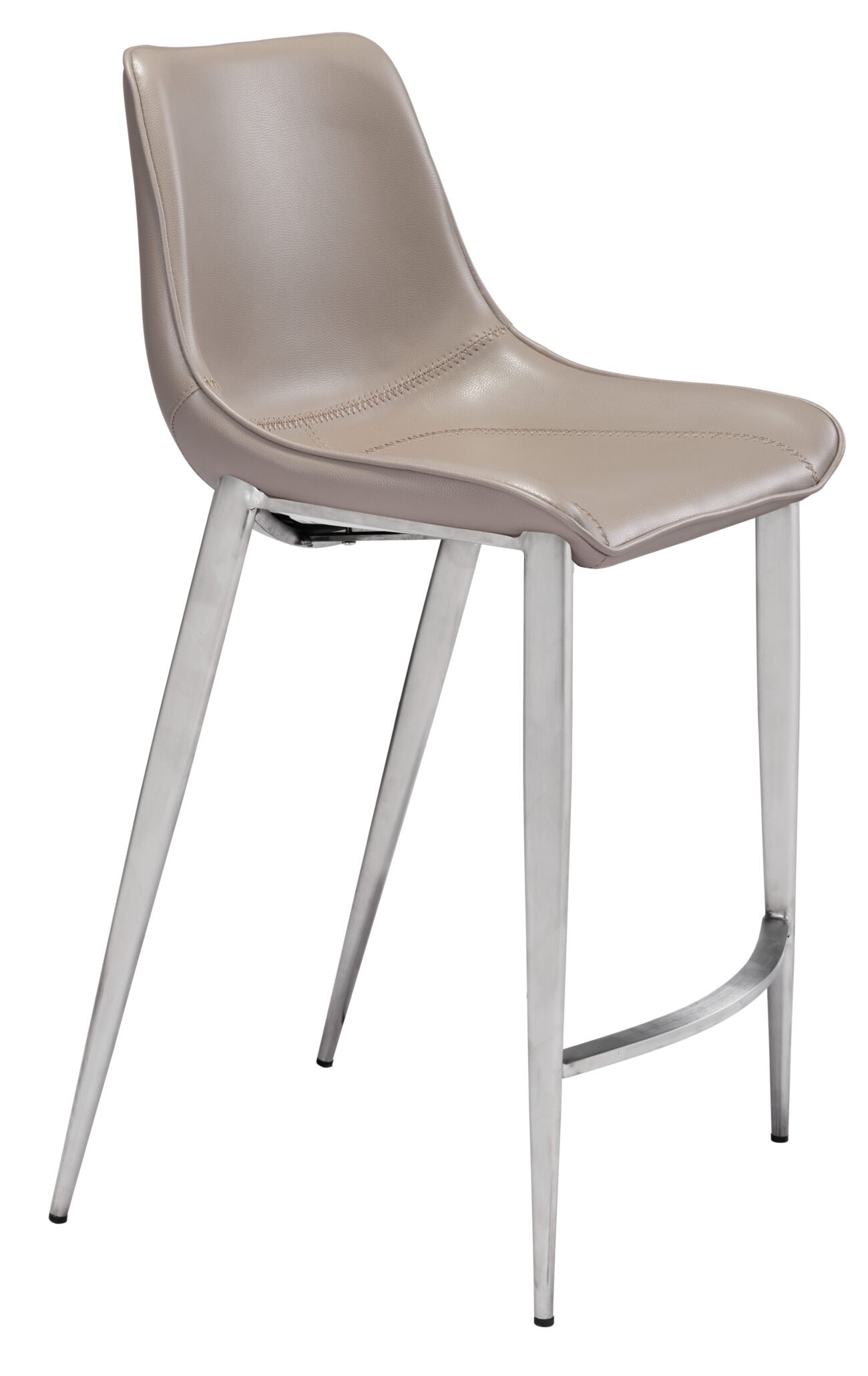 Magnus Counter Stool (Set of 2) Brown & Silver - Image 2