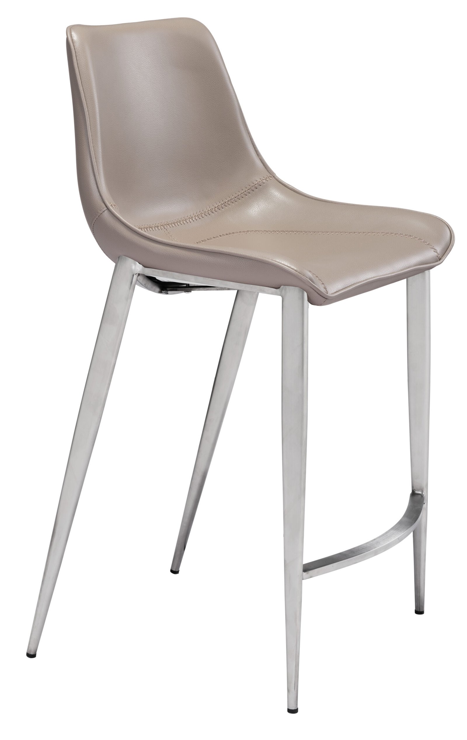 Magnus Counter Stool (Set of 2) Brown & Silver - Image 2