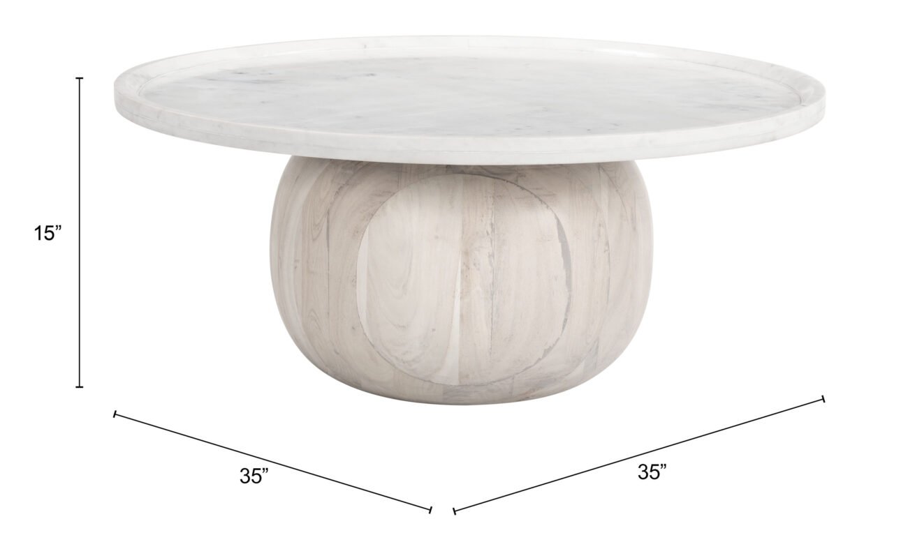 Savona Coffee Table White & Whitewashed - Image 8