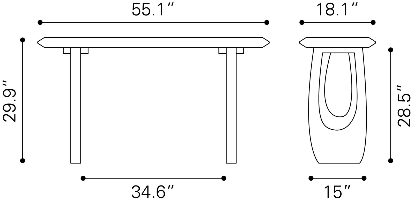 Arasan Console Table Black - Image 8