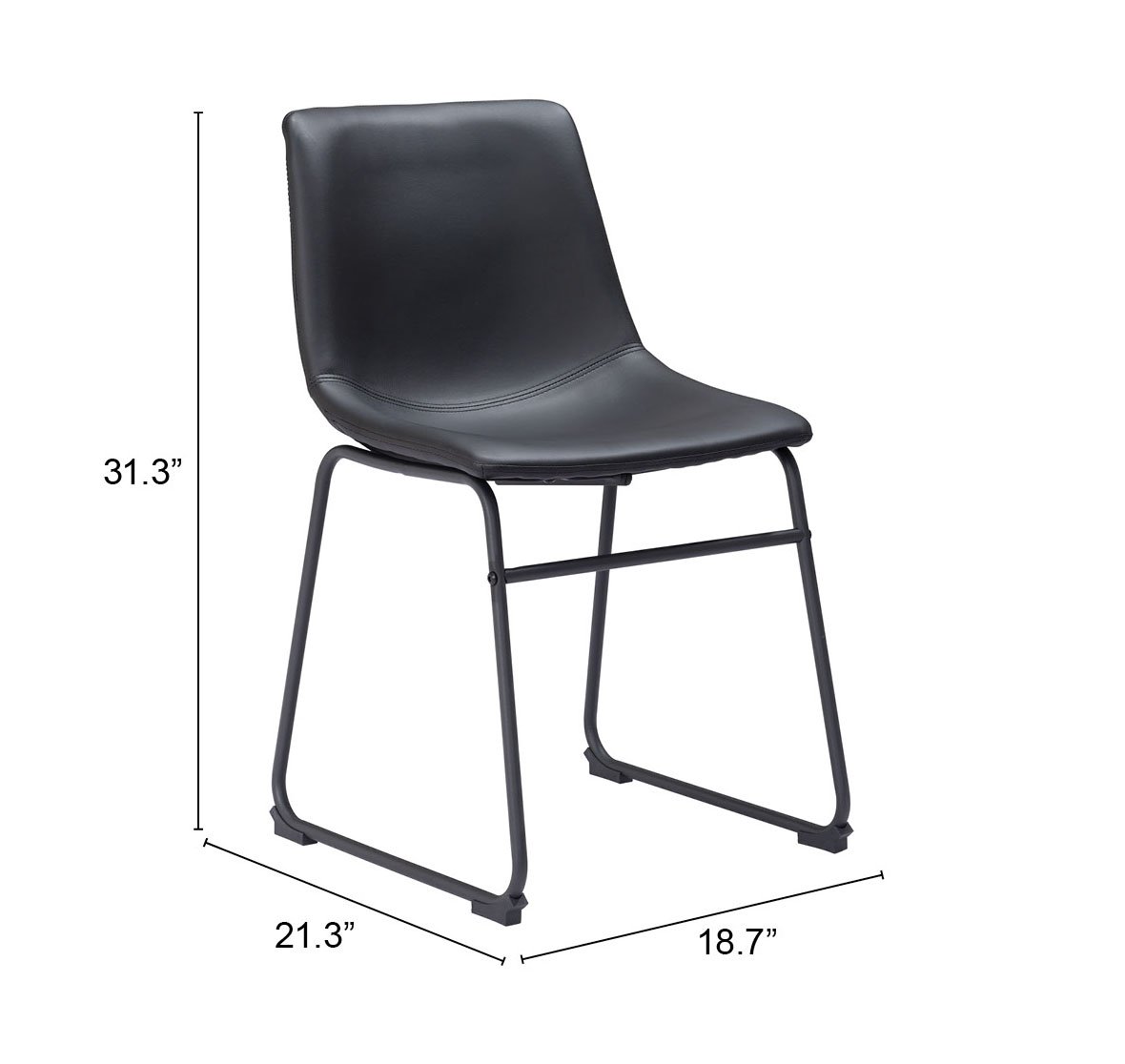 Smart Dining Chair (Set of 2) Black - Image 13