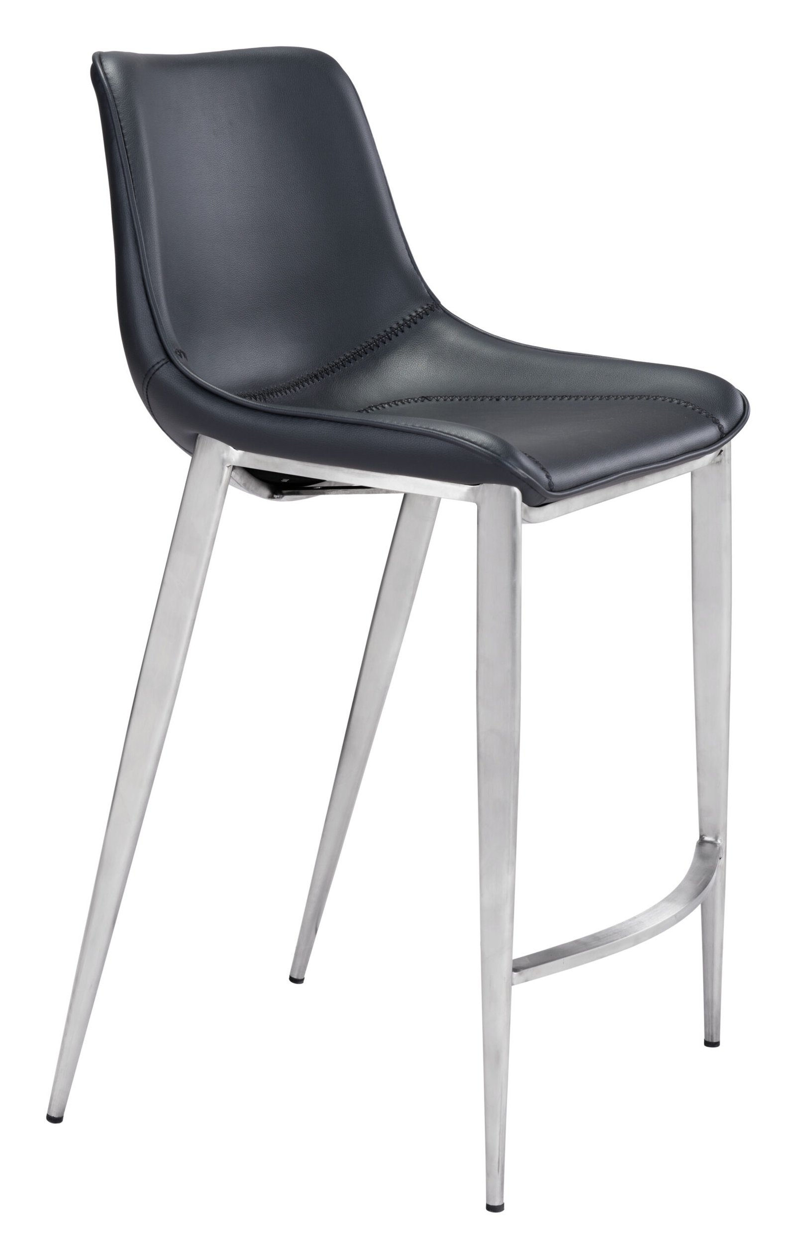 Magnus Counter Stool (Set of 2) Black & Silver - Image 2
