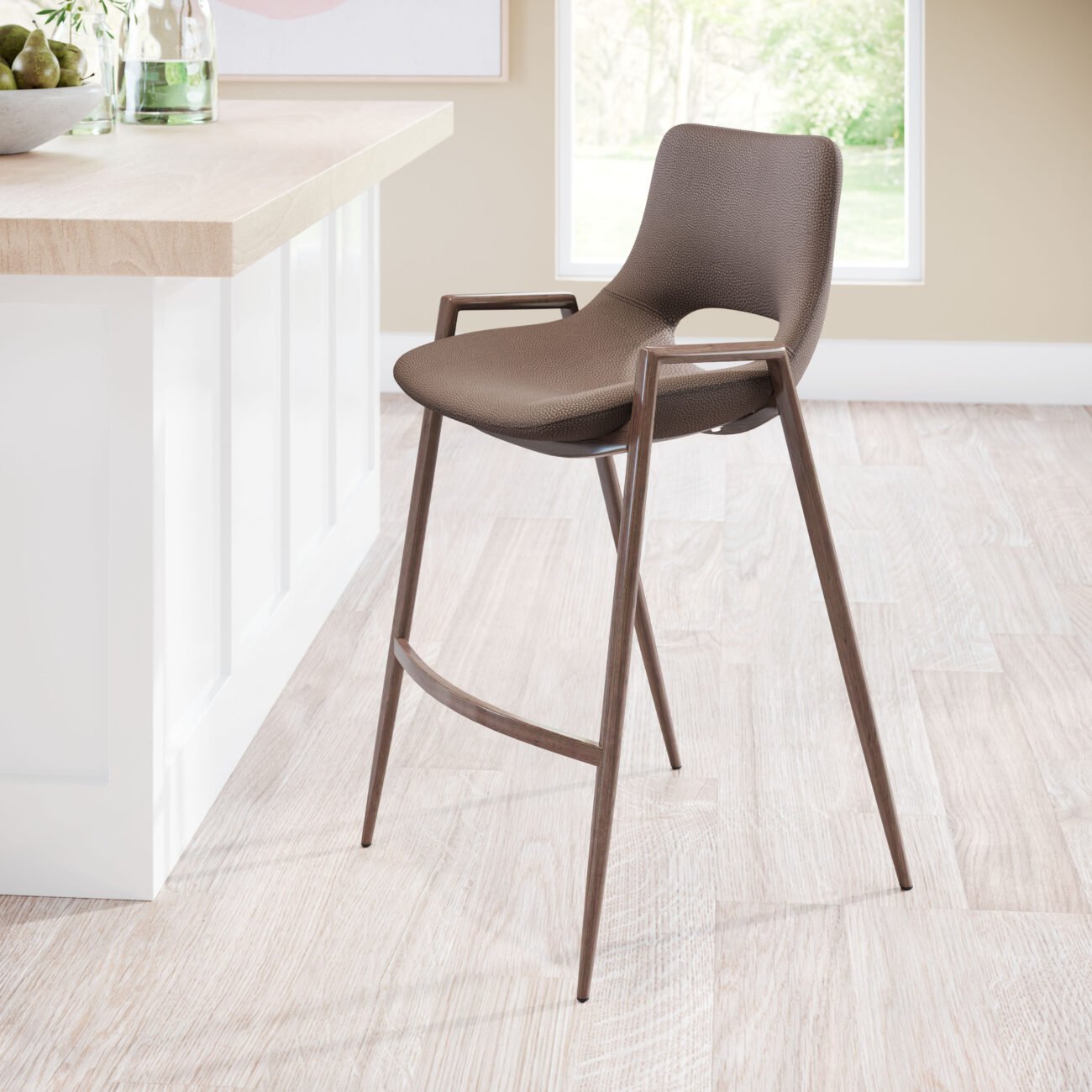Desi Counter Stool (Set of 2) Brown & Walnut - Image 2