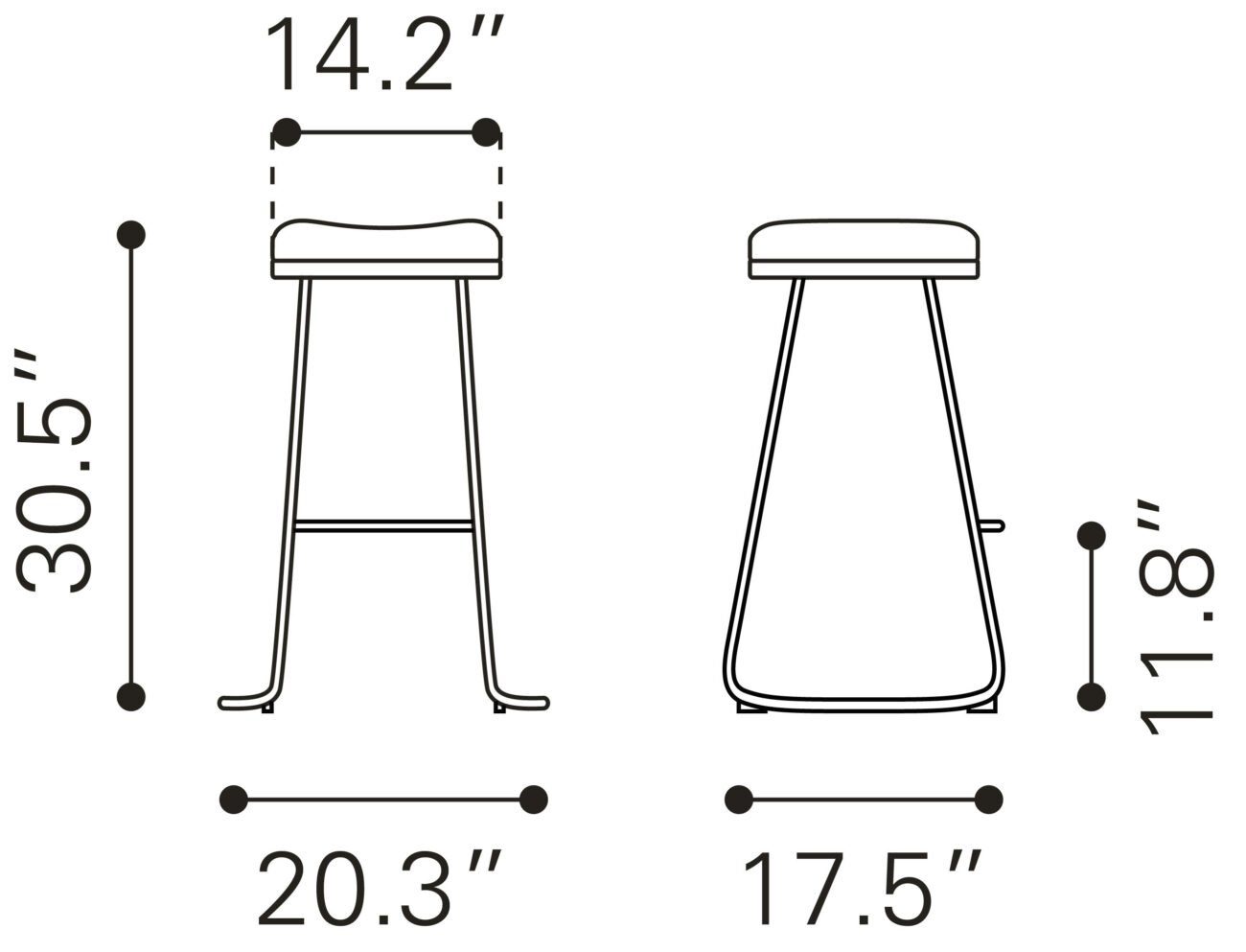 Bree Barstool (Set of 2) Burgundy & Gold - Image 11