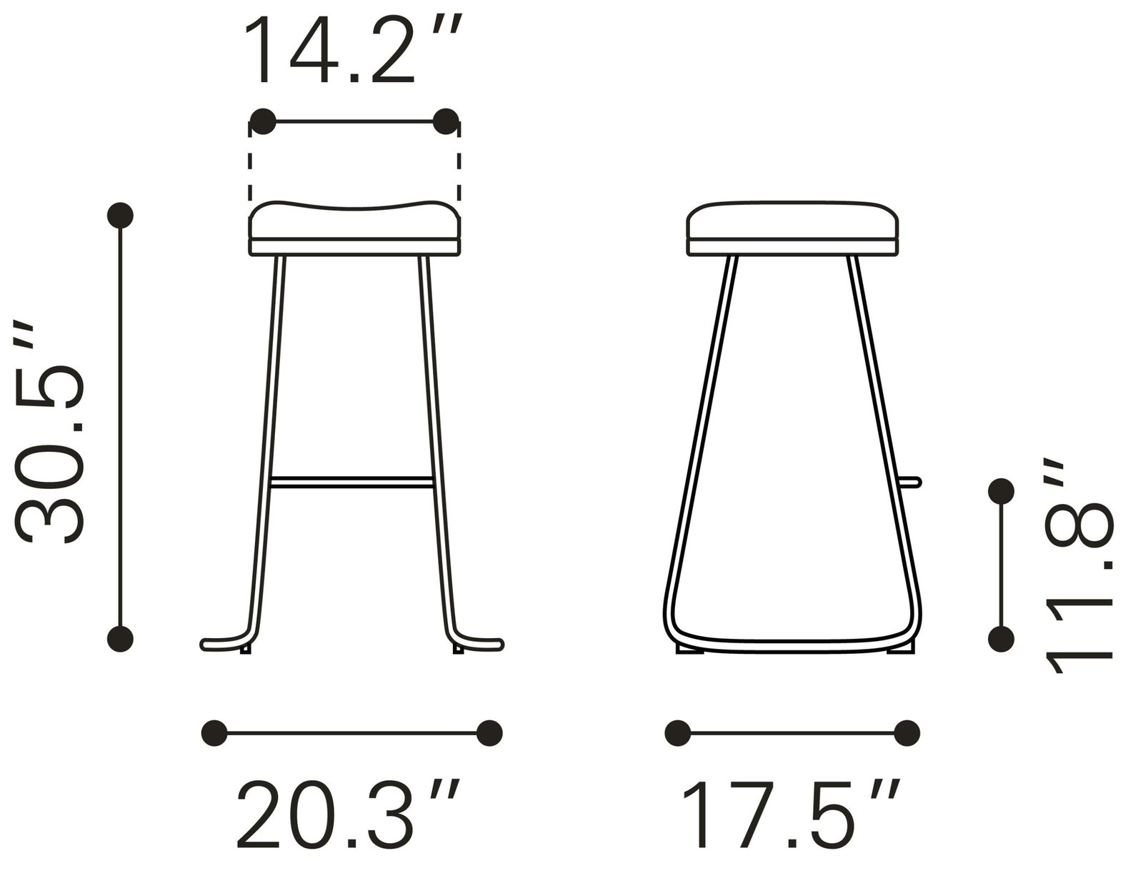 Bree Barstool (Set of 2) Burgundy & Gold - Image 11