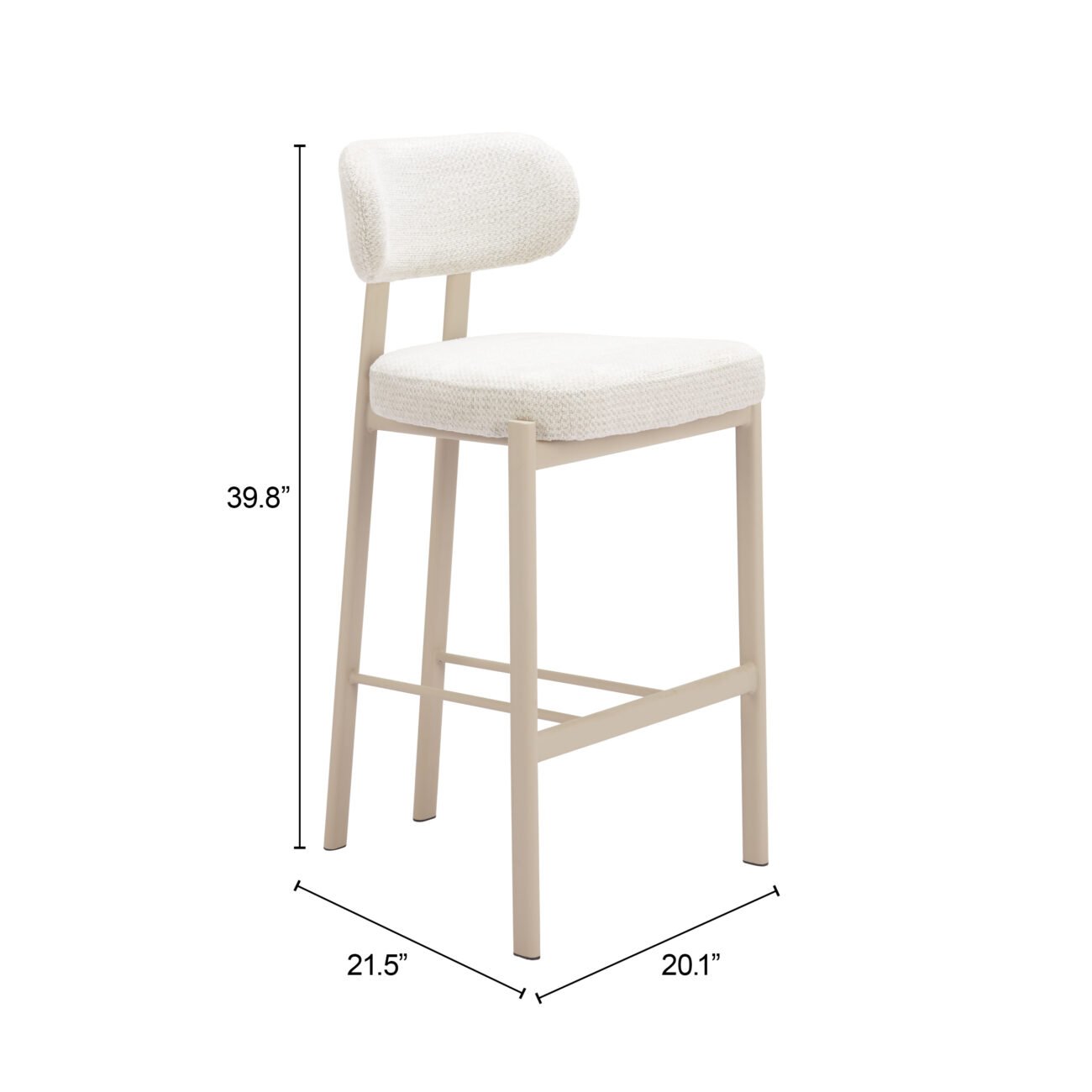 Aurea Barstool (Set of 2) Light Gray - Image 8