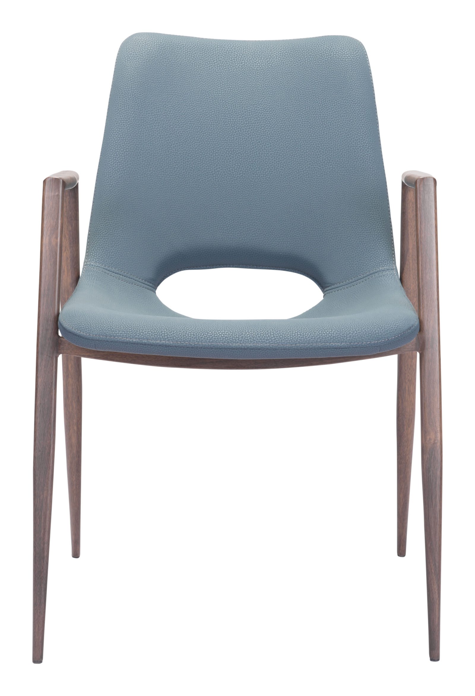 Desi Dining Chair (Set of 2) Azure Gray & Walnut - Image 5