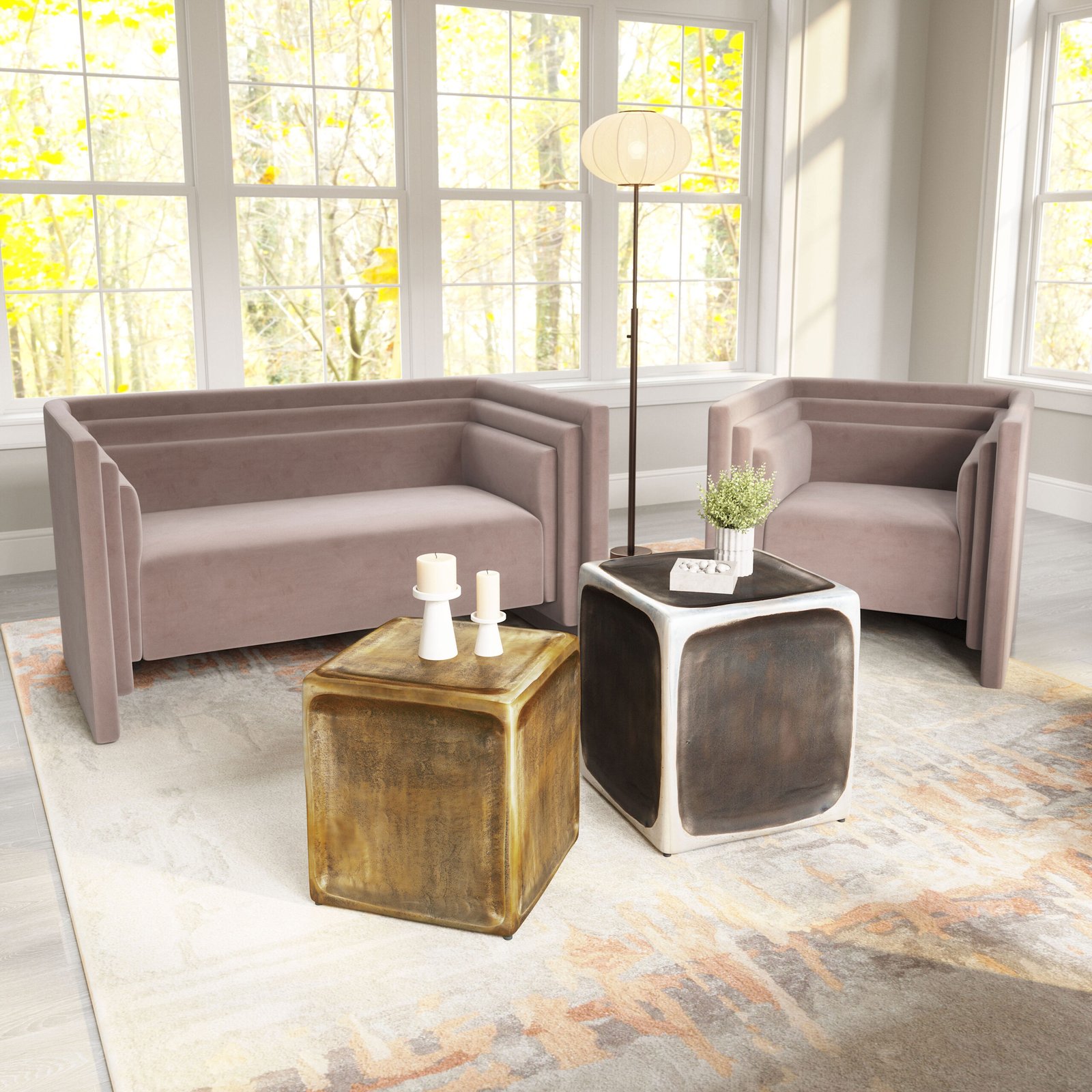 Brics Side Table Set (2-Piece) Multicolor