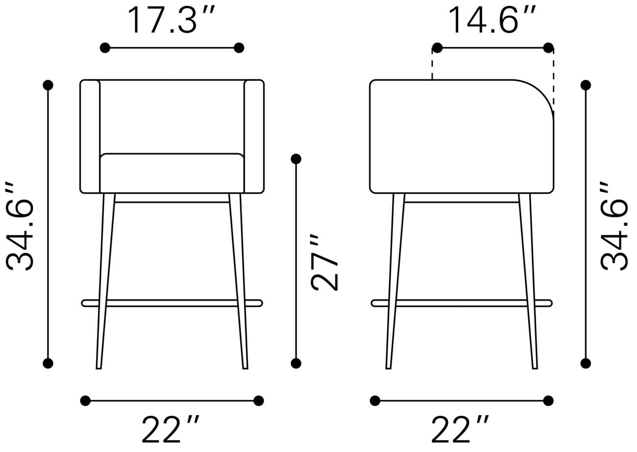 Horbat Counter Stool (Set of 2) Gray - Image 9