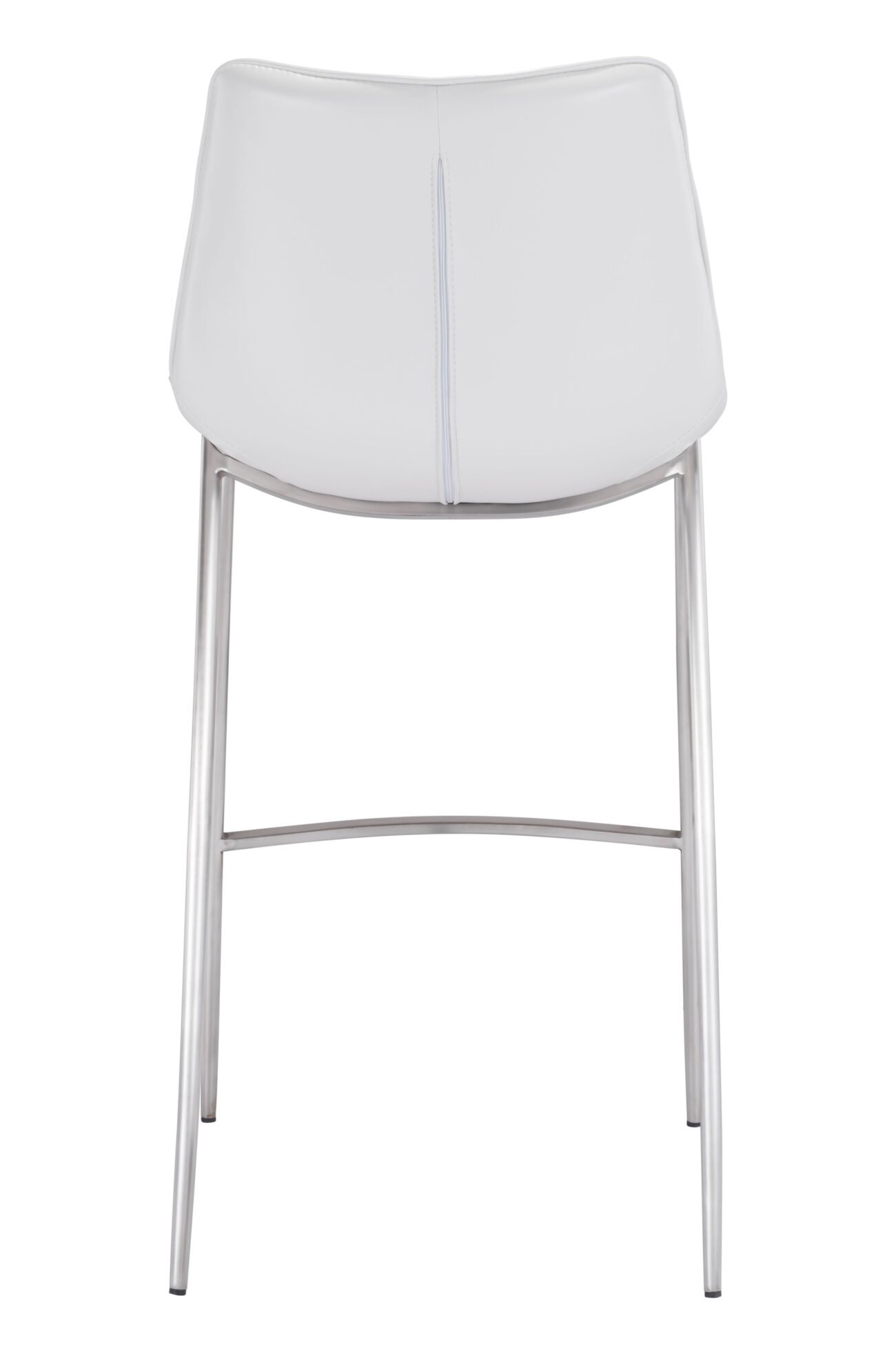 Magnus Barstool (Set of 2) White & Silver - Image 6
