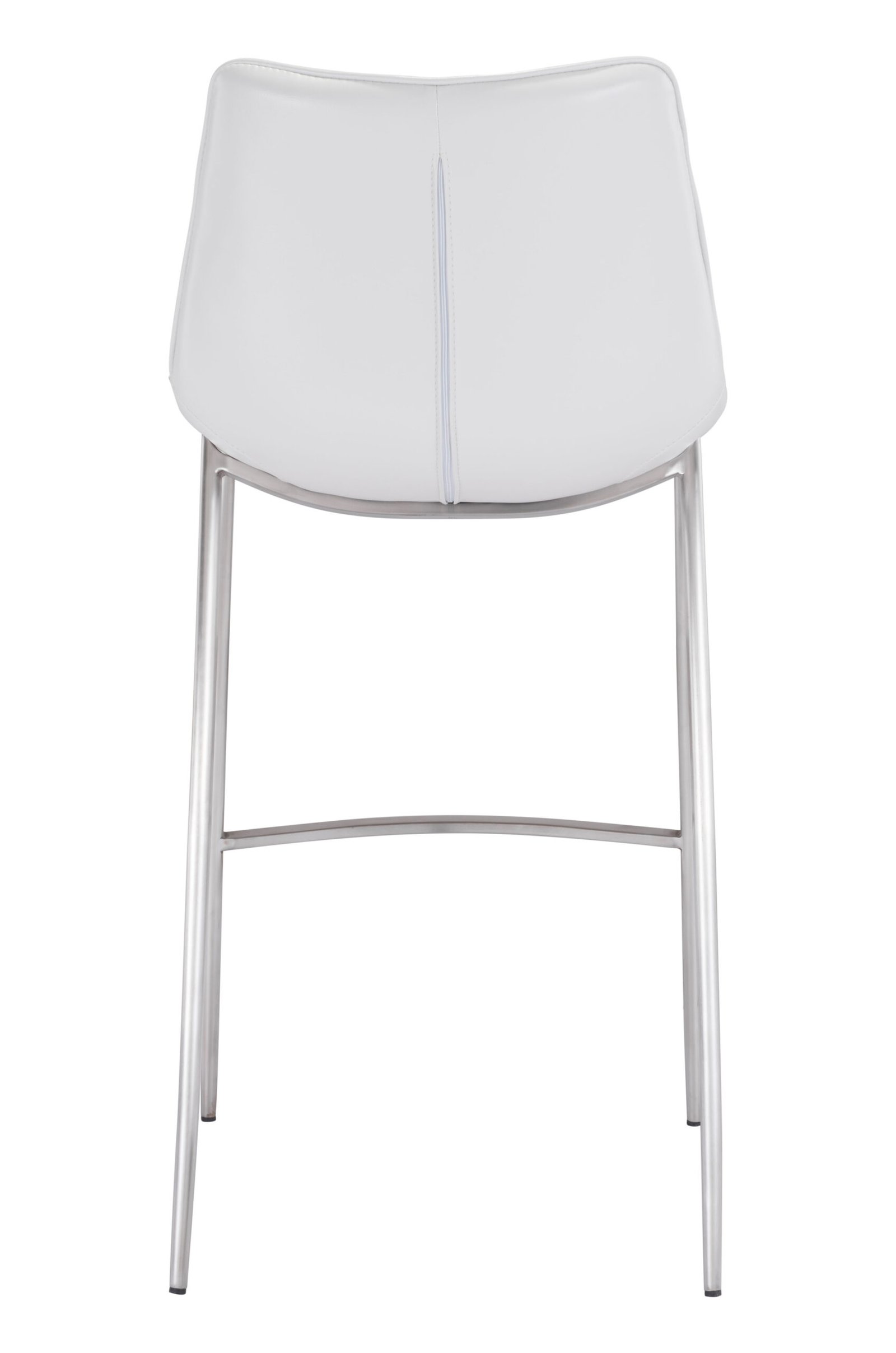 Magnus Barstool (Set of 2) White & Silver - Image 6
