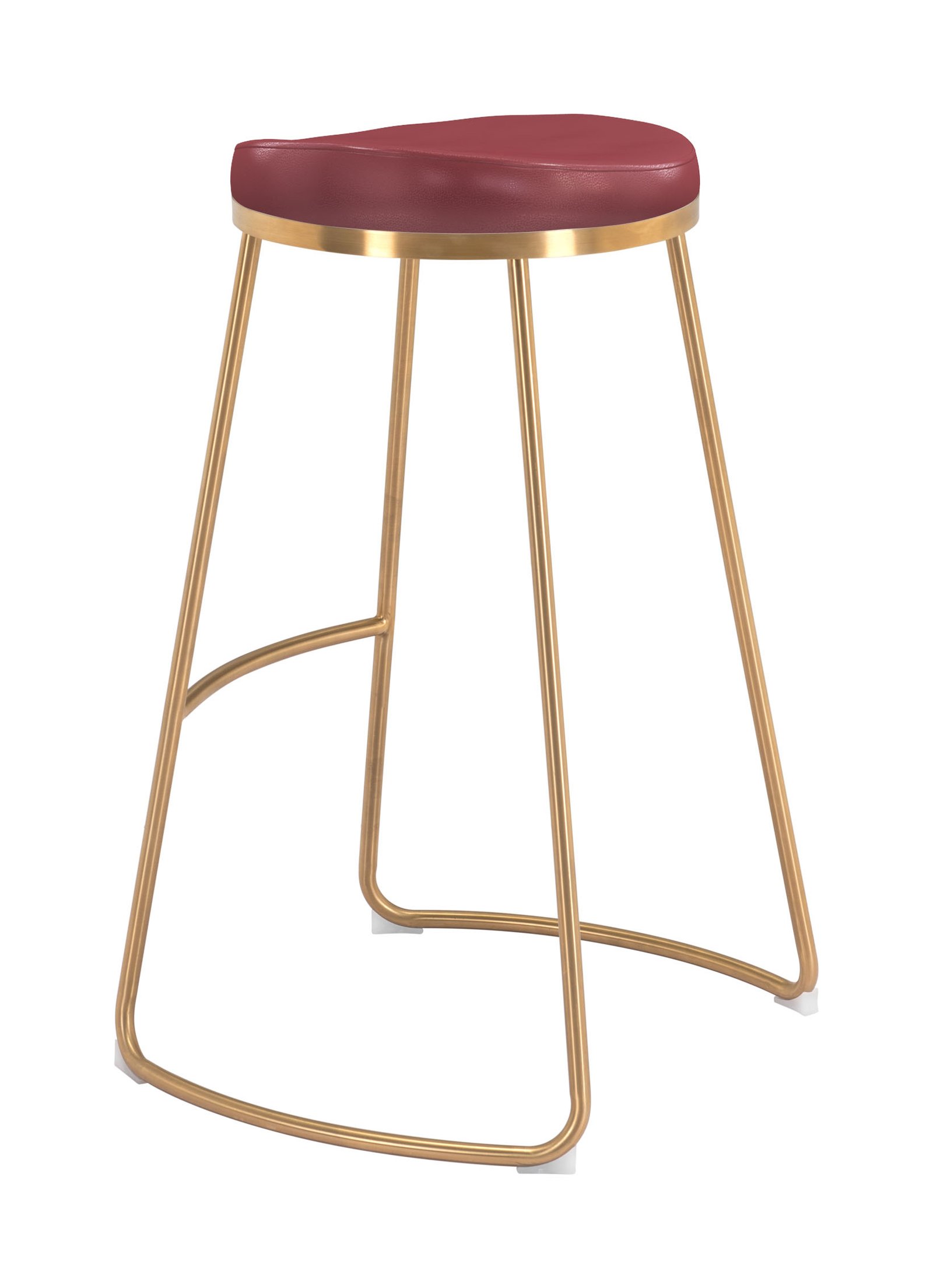 Bree Barstool (Set of 2) Burgundy & Gold - Image 8