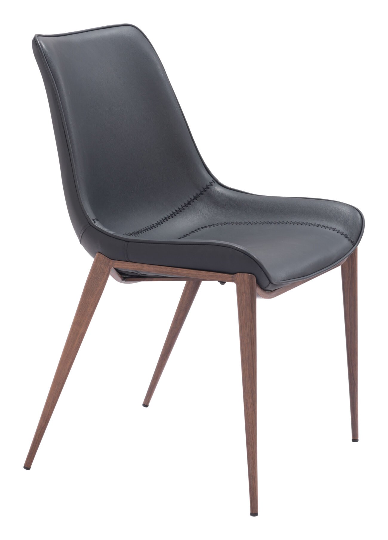 Magnus Dining Chair (Set of 2) Black & Walnut - Image 4
