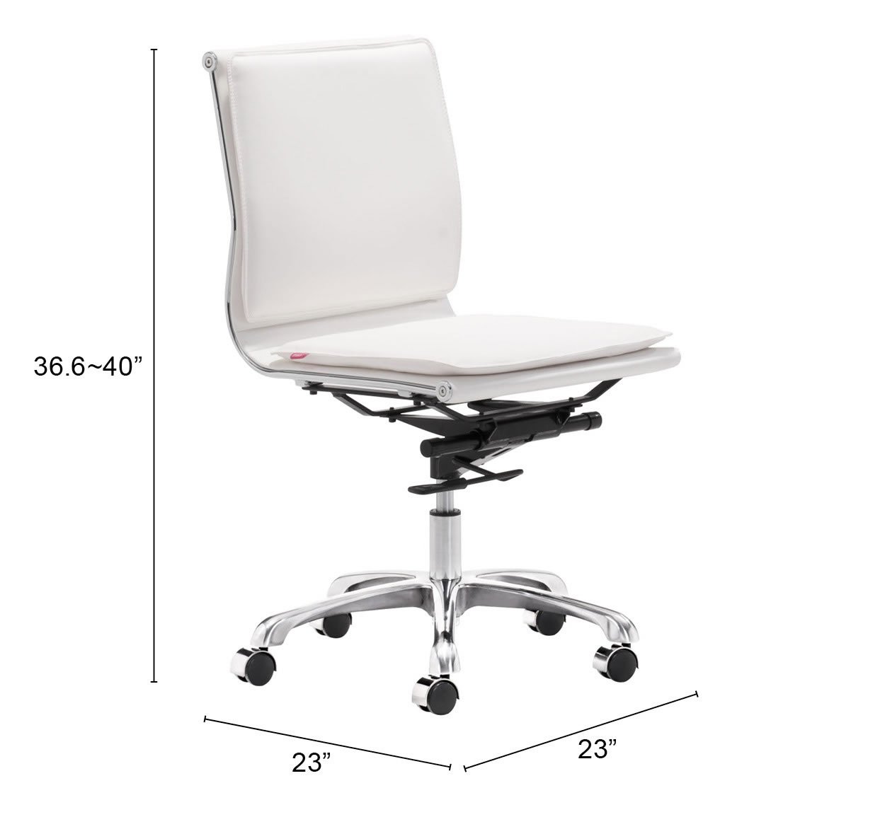 Lider Plus Armless Office Chair White - Image 11