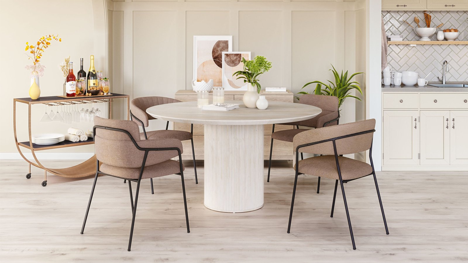 Josephine Dining Chair (Set of 2) Brown - Image 3