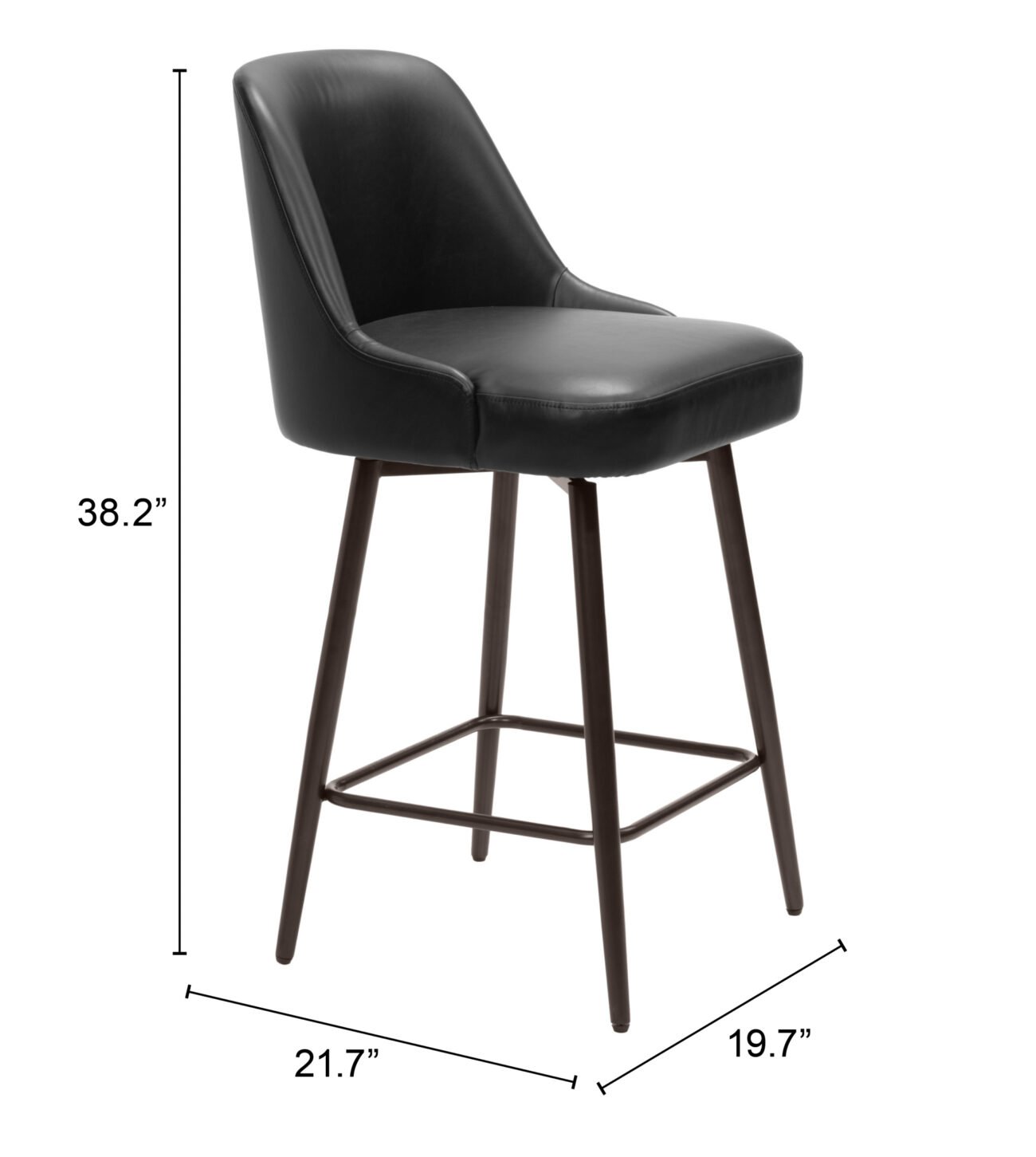 Keppel Swivel Counter Stool Black & Bronze - Image 11