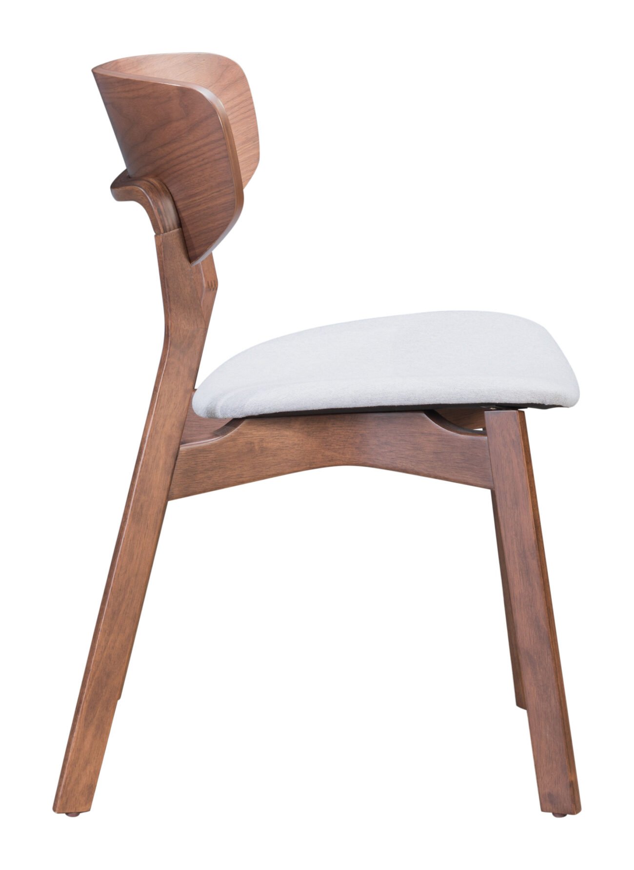 Russell Dining Chair (Set of 2) Walnut & Light Gray - Image 4