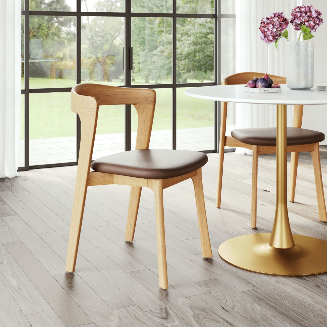 Pioro Dining Chair (Set of 2) Brown & Natural