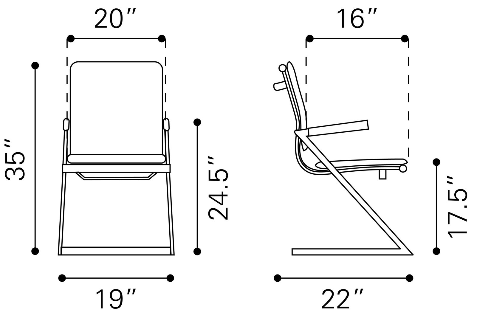 Lider Plus Conference Chair (Set of 2) White - Image 9
