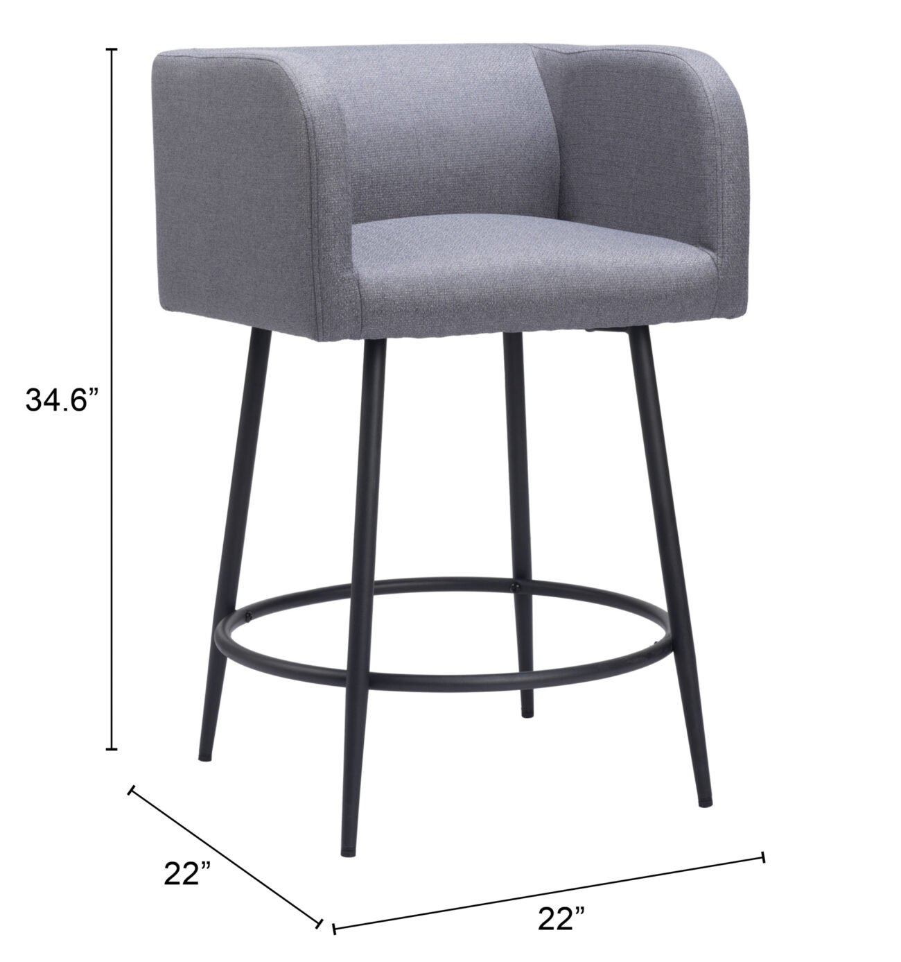 Horbat Counter Stool (Set of 2) Gray - Image 10