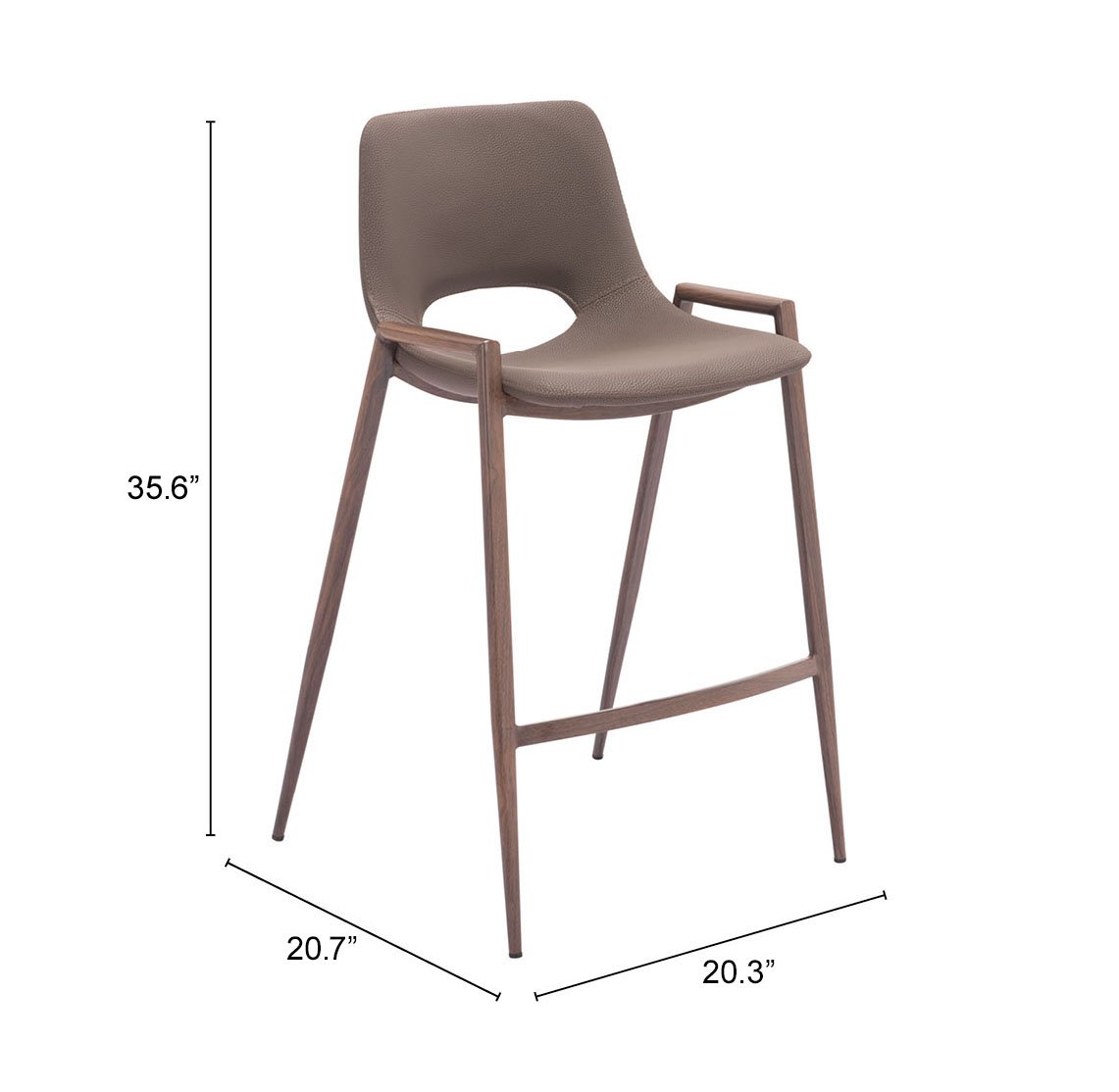 Desi Counter Stool (Set of 2) Brown & Walnut - Image 10