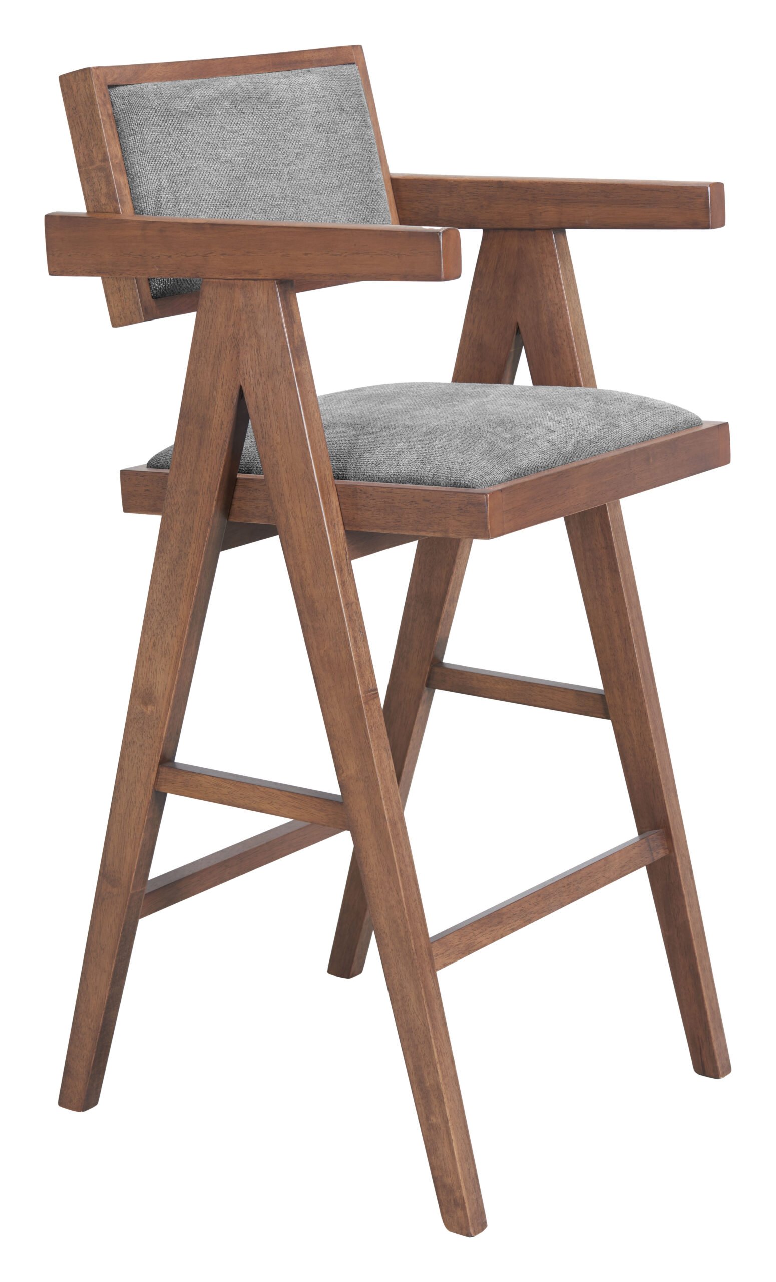 Delhi Barstool (Set of 2) Gray & Walnut - Image 6