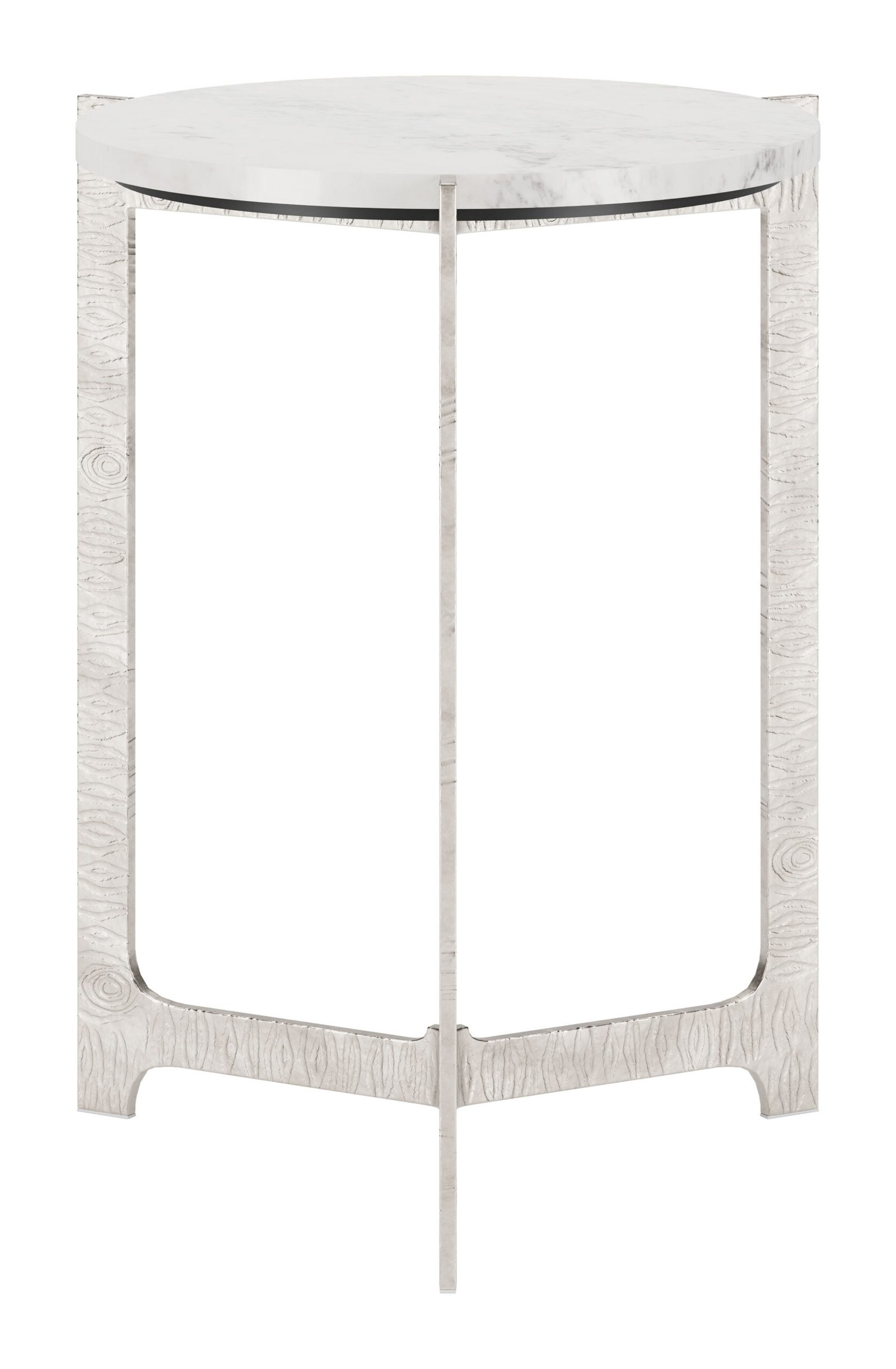 Barmas Side Table White & Silver - Image 3