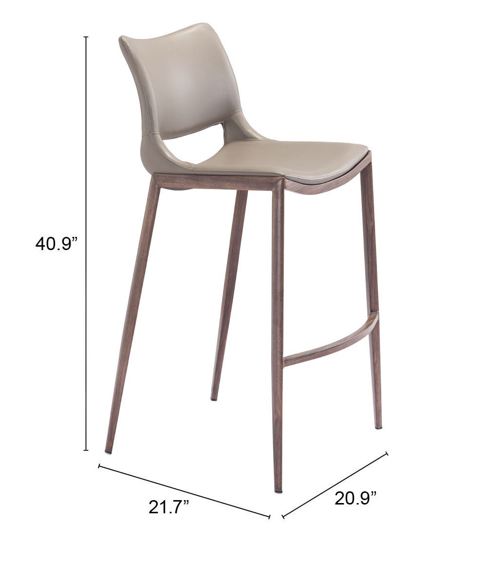 Ace Barstool (Set of 2) Brown & Walnut - Image 12
