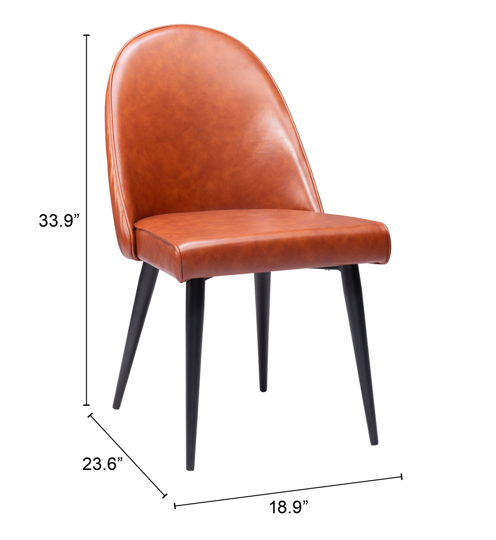 Silloth Armless Dining Chair (Set of 2) Brown - Image 9