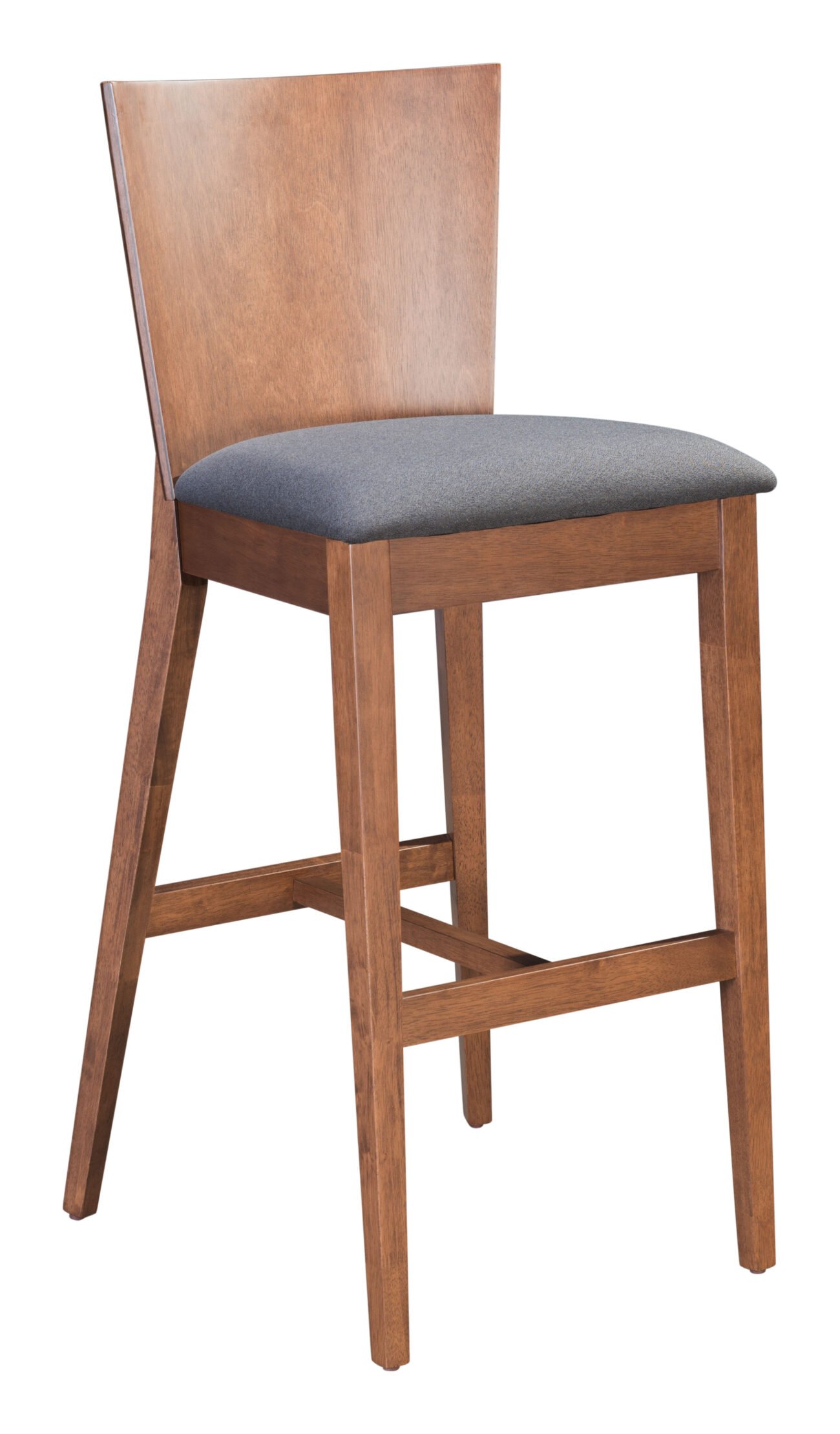 Ambrose Barstool (Set of 2) Walnut & Dark Gray - Image 2