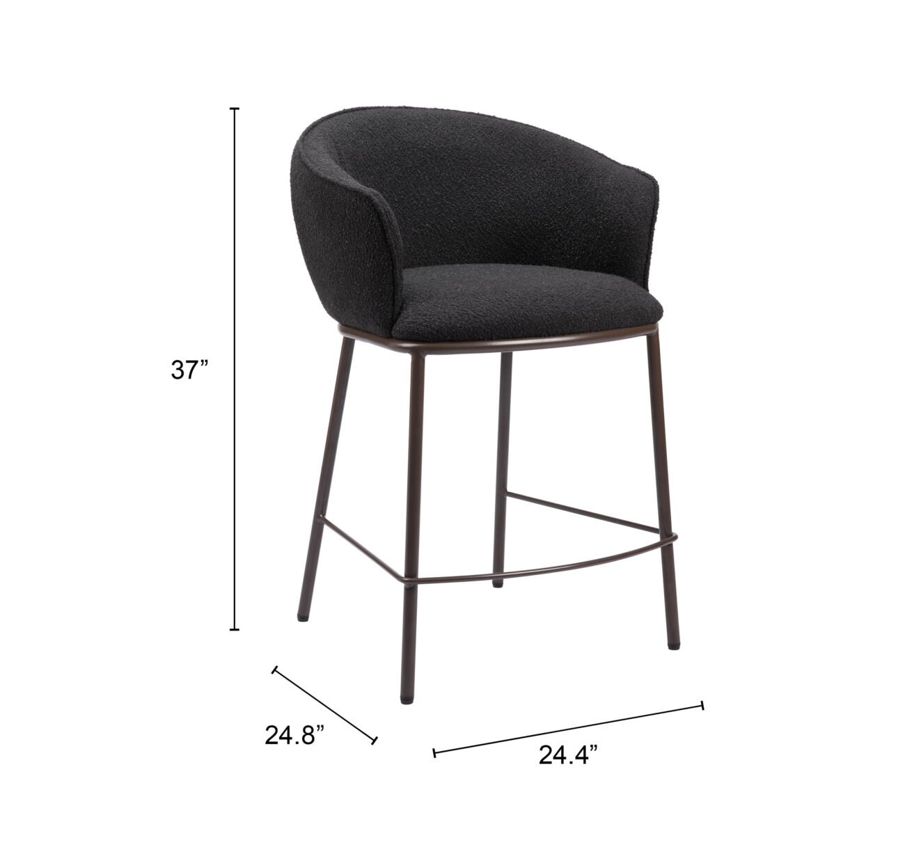 Essen Counter Stool Black & Bronze - Image 11