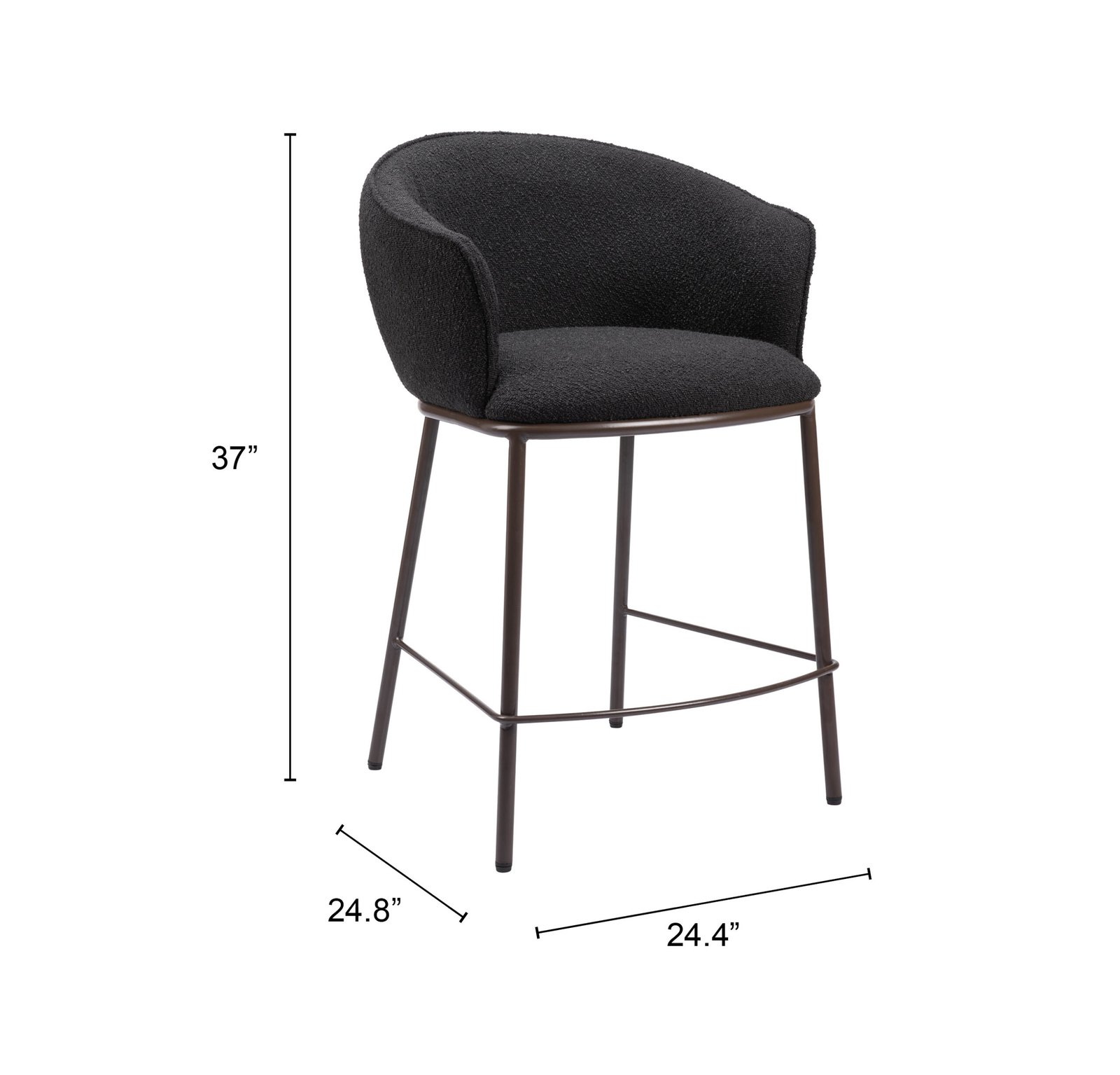 Essen Counter Stool Black & Bronze - Image 11