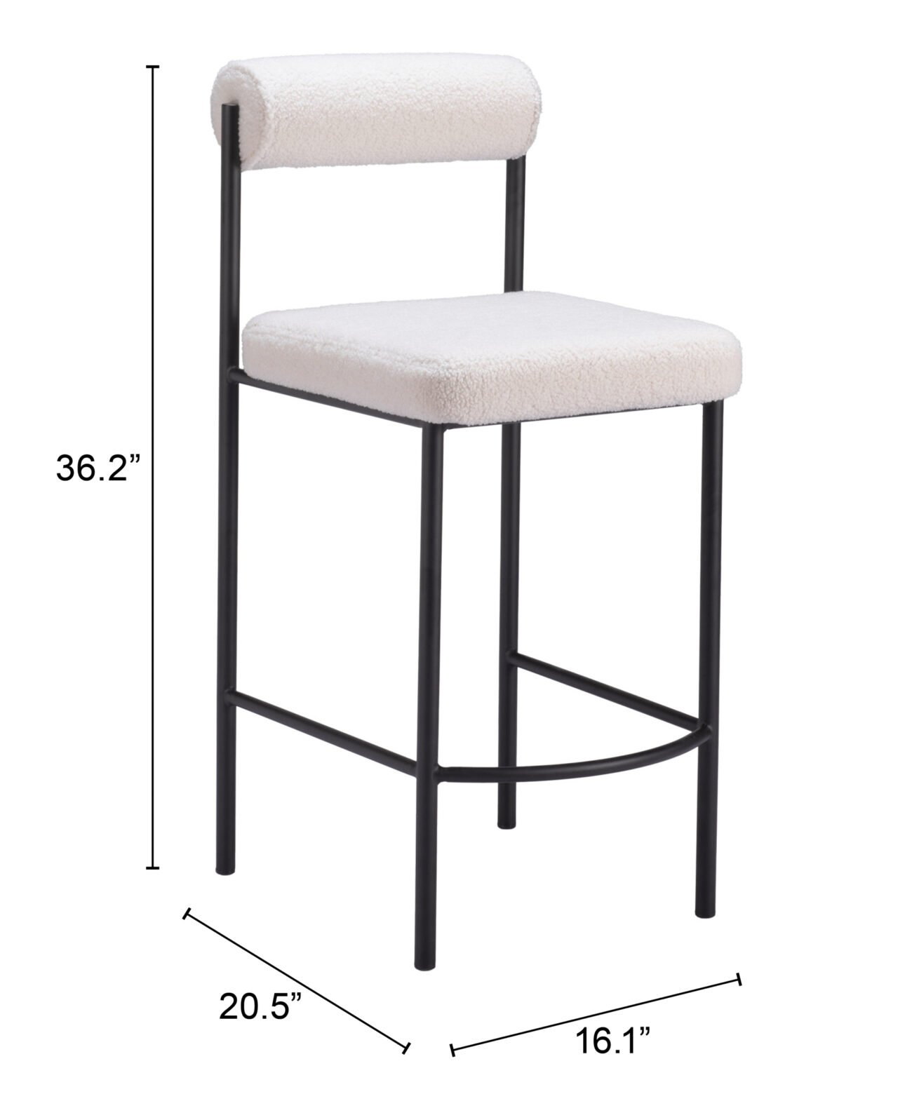 Livorno Counter Stool (Set of 2) Ivory - Image 10