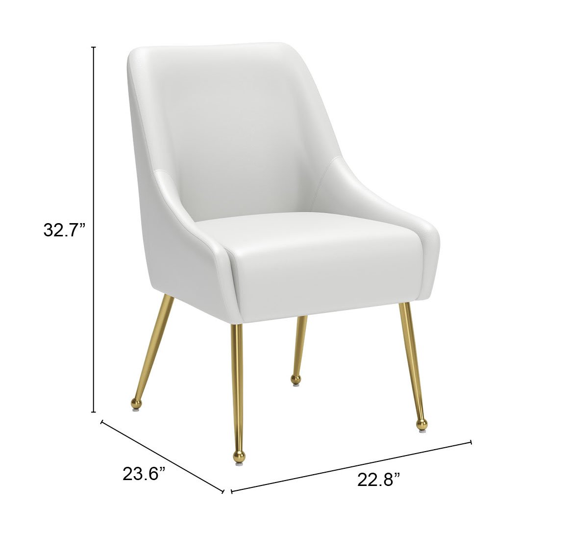 Maxine Dining Chair White & Gold - Image 12