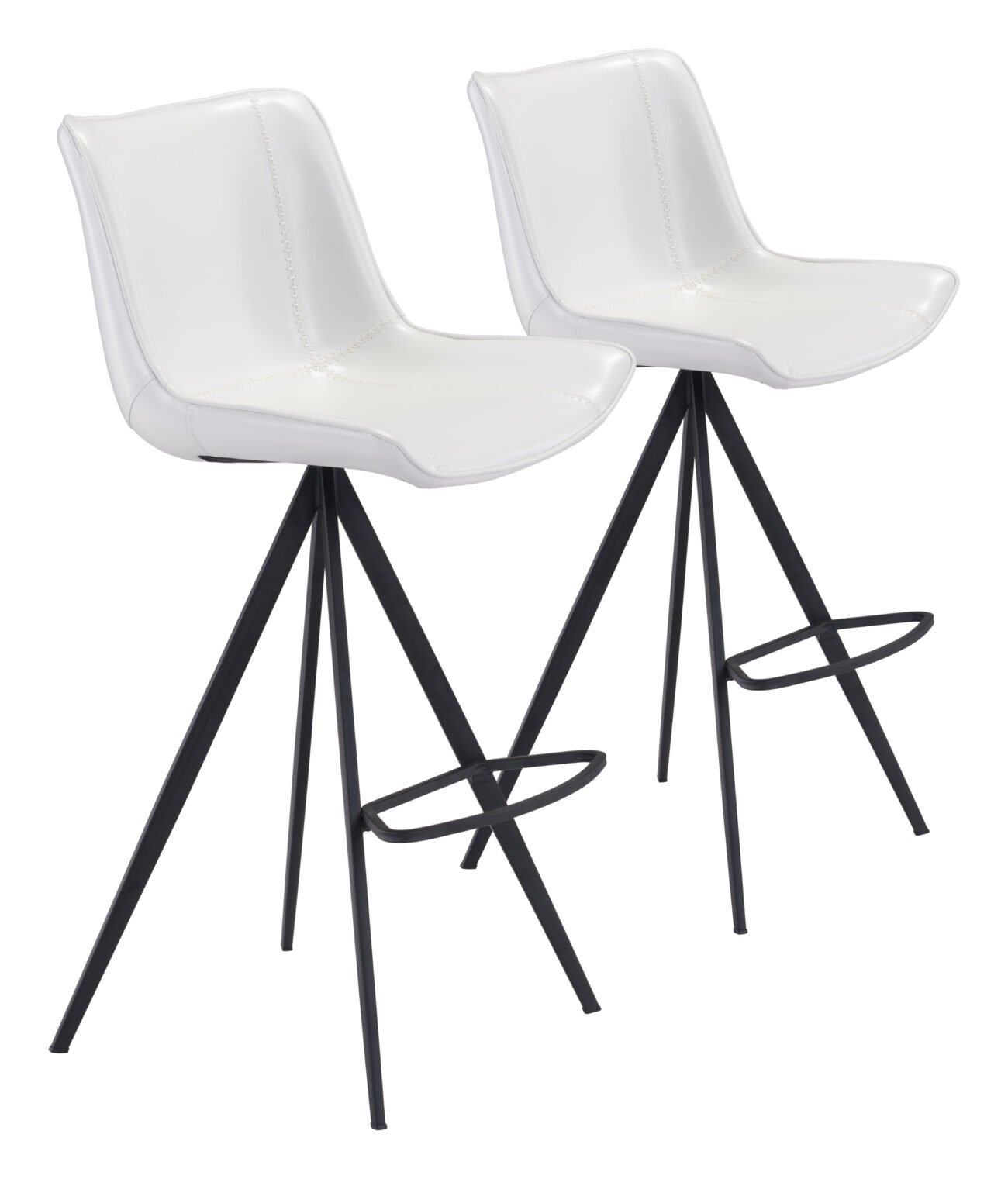 Aki Barstool (Set of 2) White & Black - Image 10