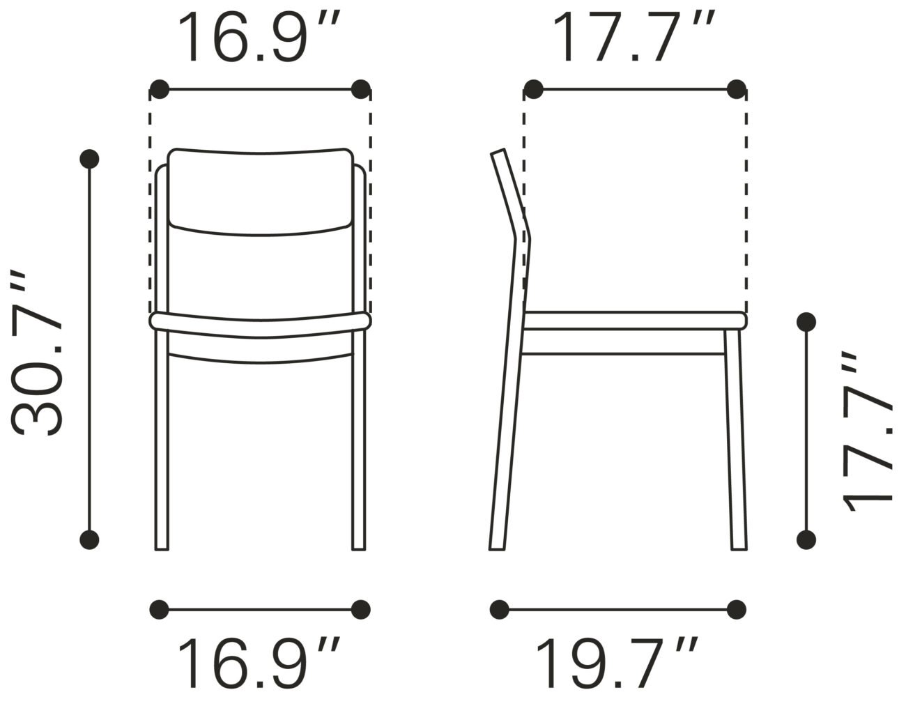 Desdamona Dining Chair (Set of 2) Gray & Black - Image 10