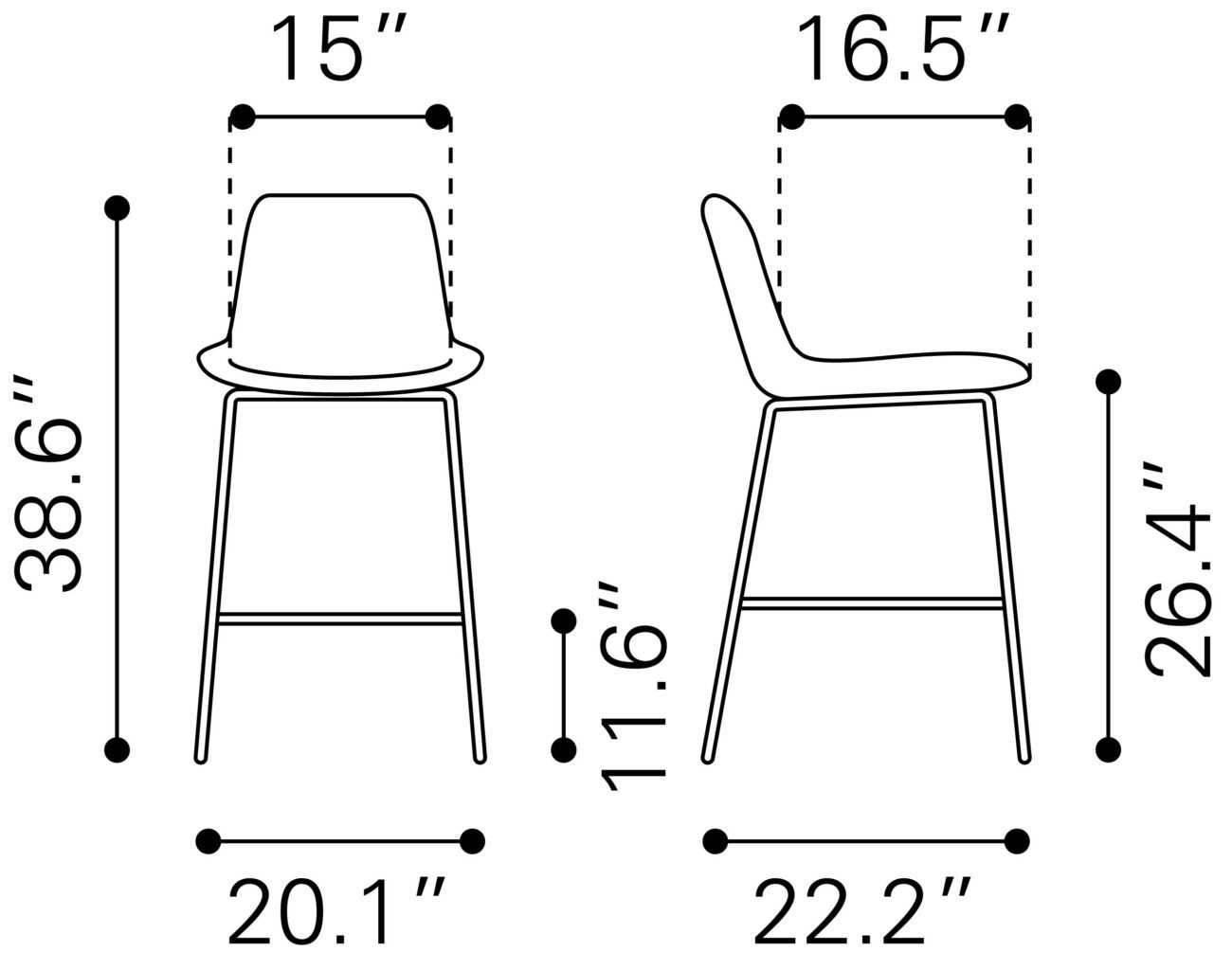 Byron Counter Stool Brown - Image 10