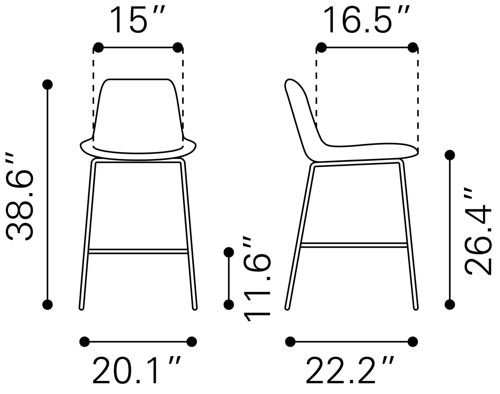 Byron Counter Stool Brown - Image 10