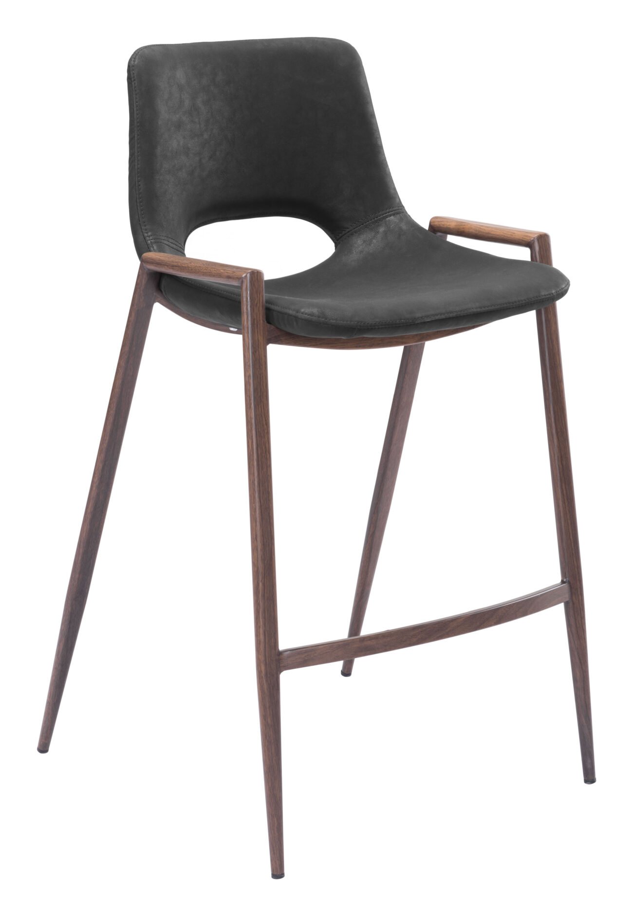 Desi Counter Stool (Set of 2) Black & Walnut - Image 3