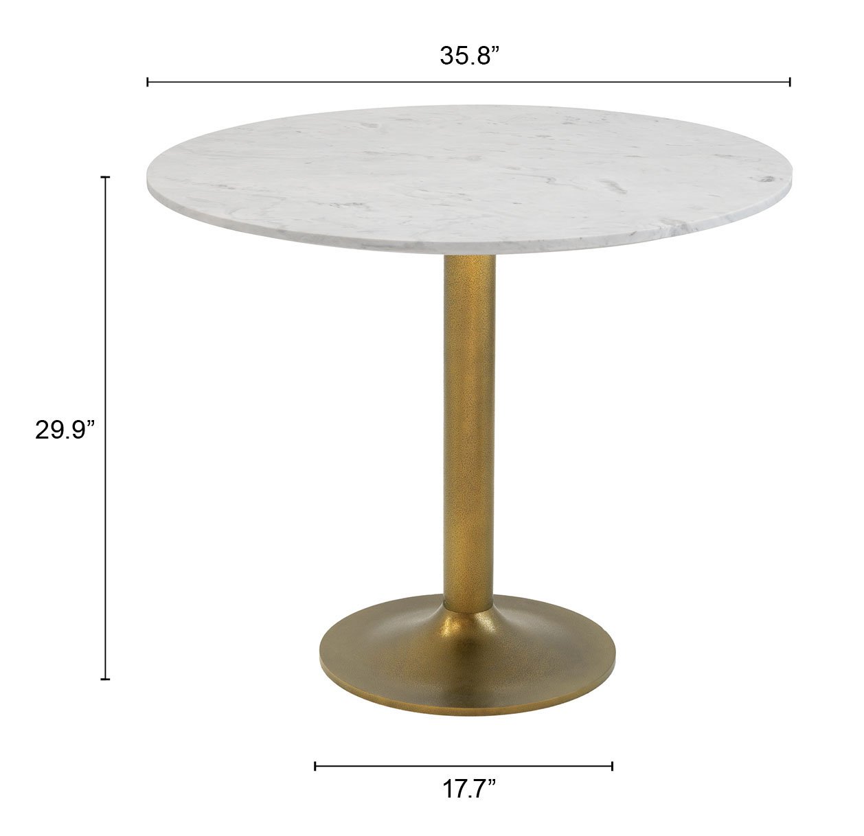 Fullerton Dining Table White & Gold - Image 10