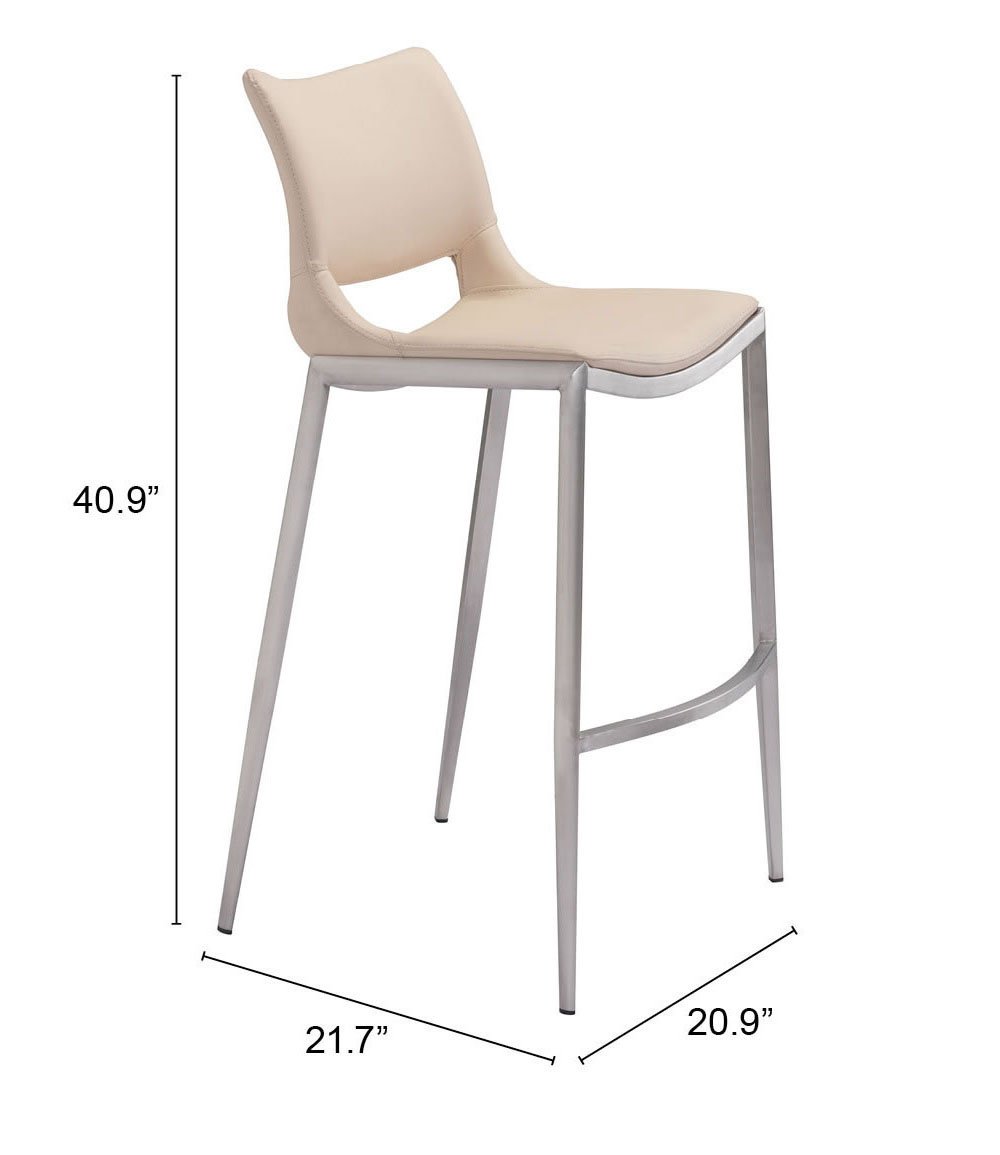Ace Barstool (Set of 2) Light Pink & Silver - Image 10