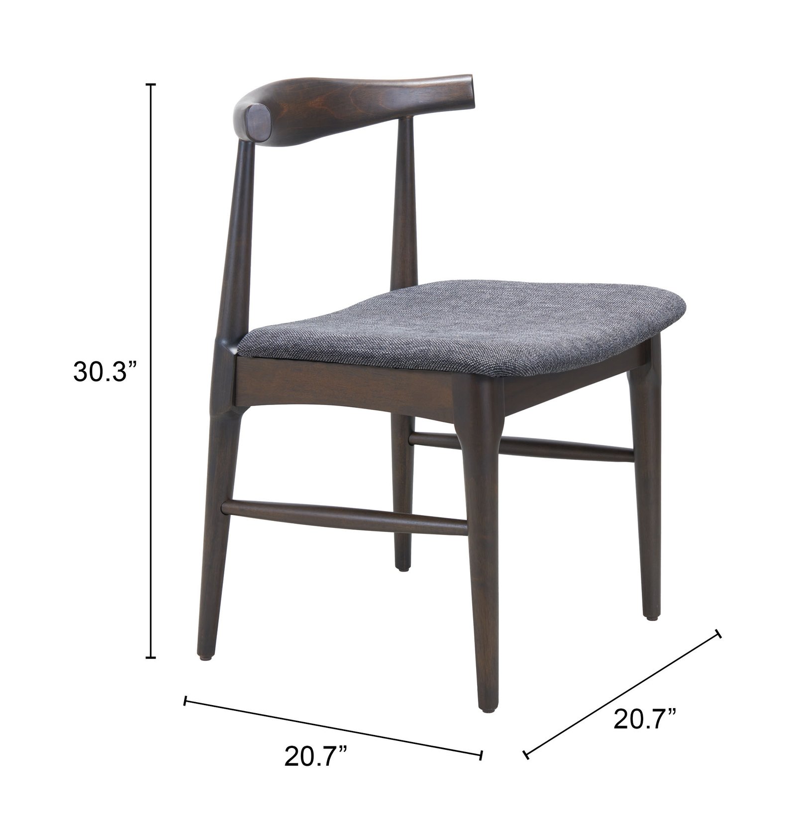 Tuzka Dining Chair (Set of 2) Gray & Espresso - Image 8