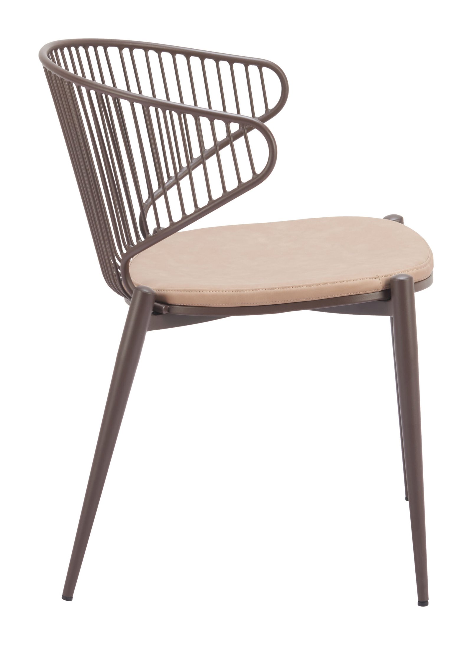 Silues Dining Chair (Set of 2) Taupe & Brown - Image 2