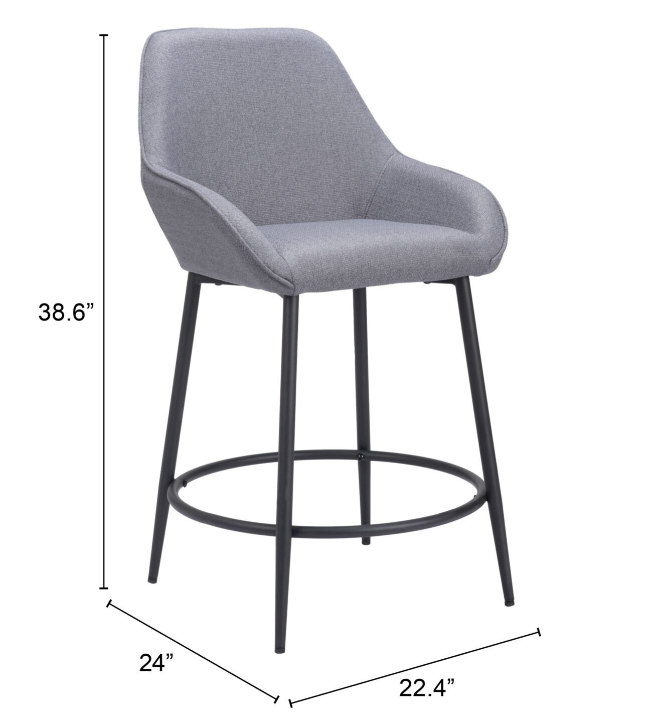 Vila Counter Stool (Set of 2) Gray - Image 10