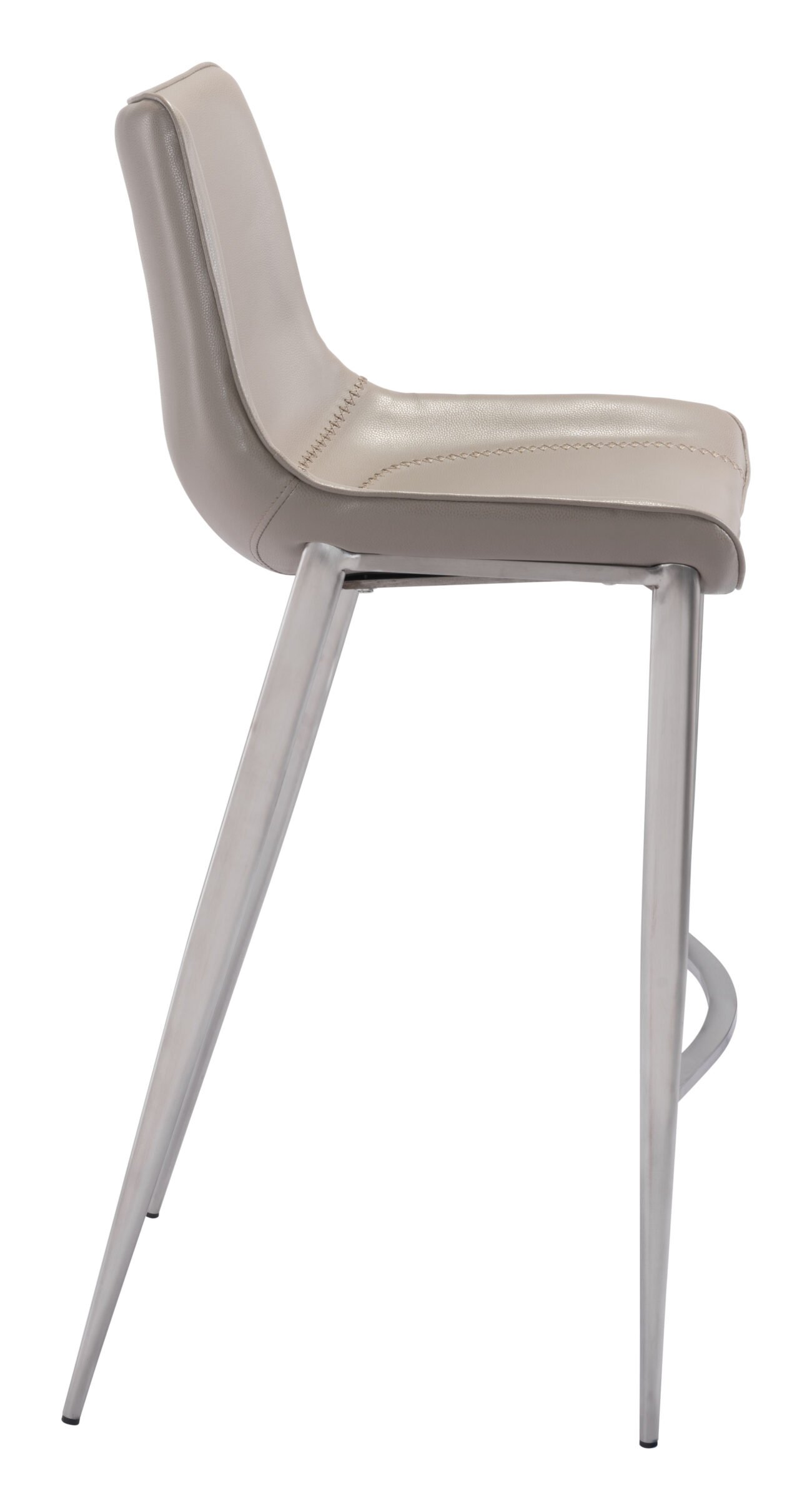 Magnus Barstool (Set of 2) Brown & Silver - Image 4