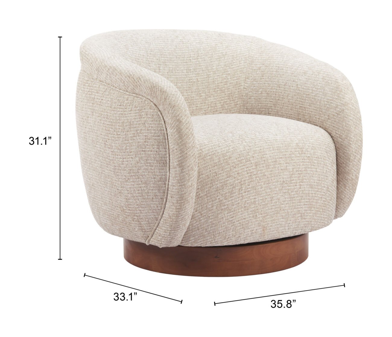 Vinta Swivel Chair Beige - Image 8