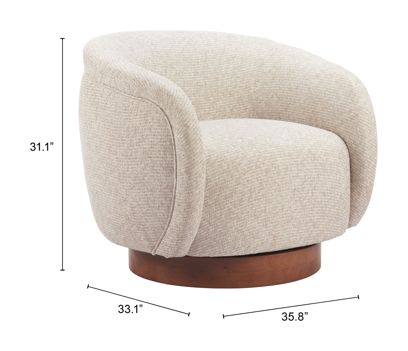 Vinta Swivel Chair Beige - Image 8